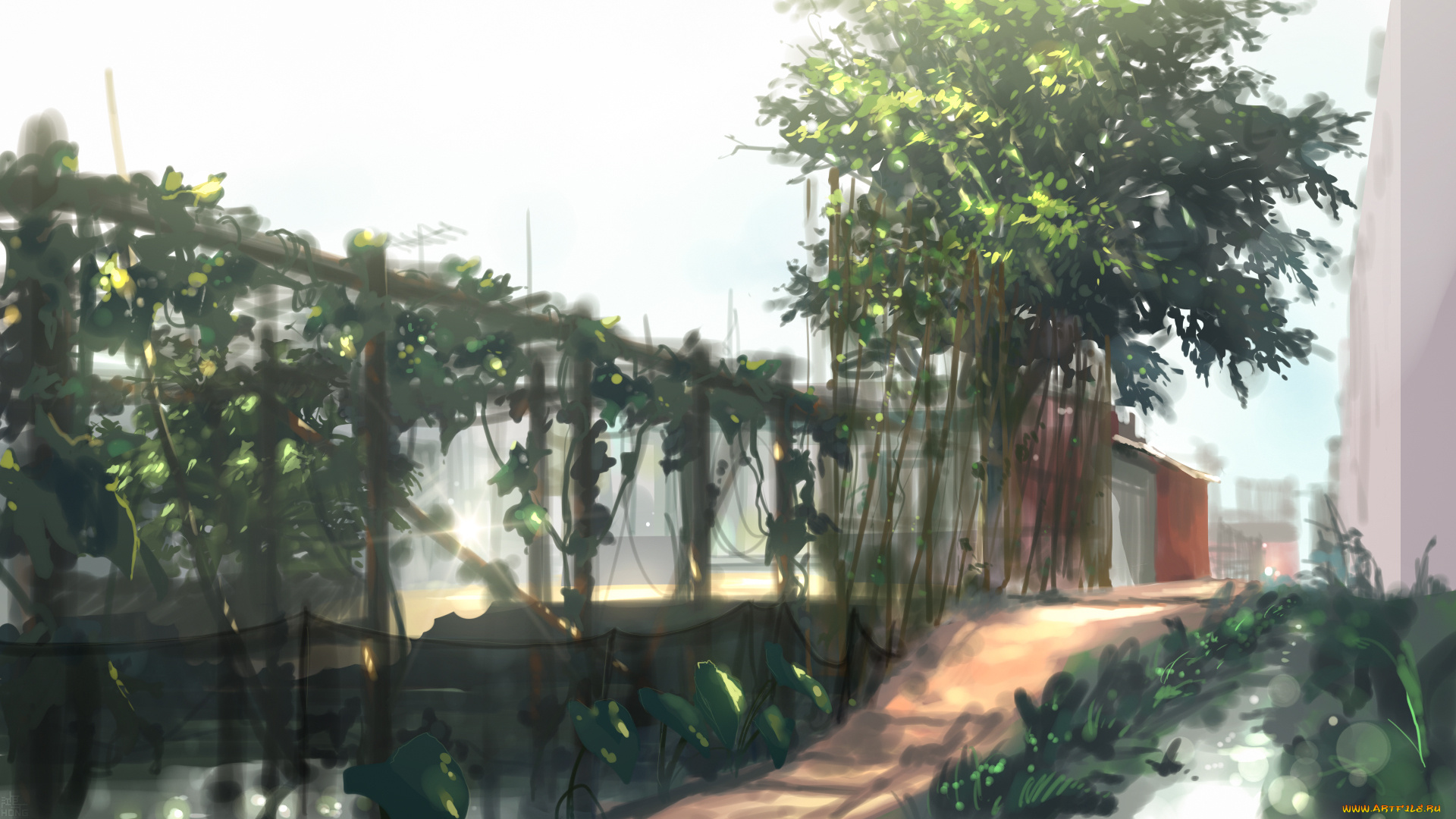 рисованное, природа, optical-core, арт