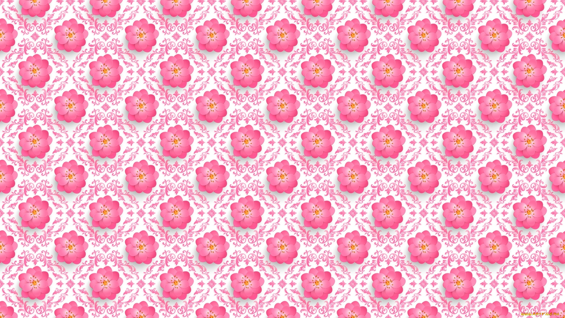 векторная, графика, цветы, , flowers, цветы, сакура, узор