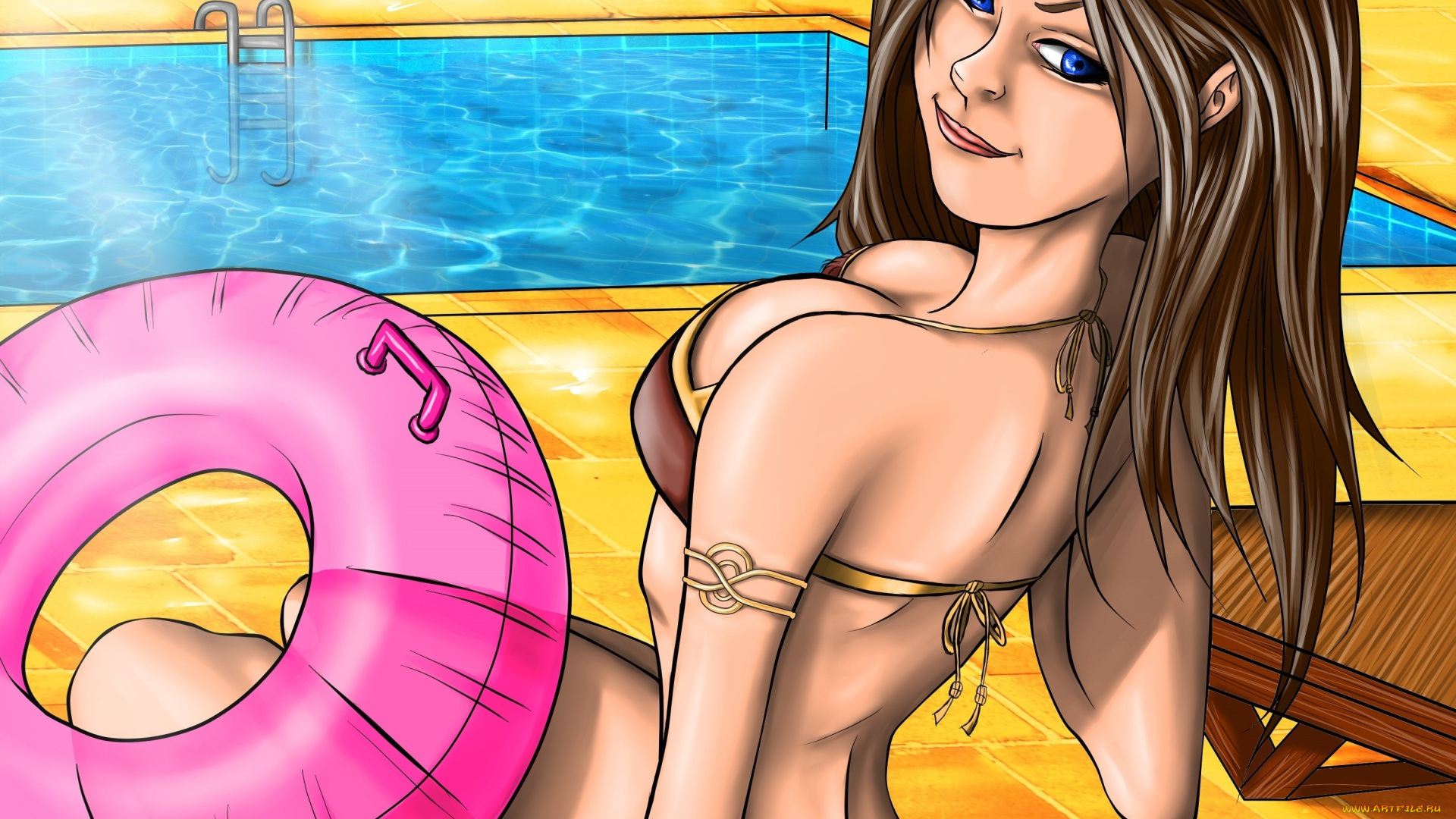 векторная, графика, девушки, , girls, фон, взгляд, девушка