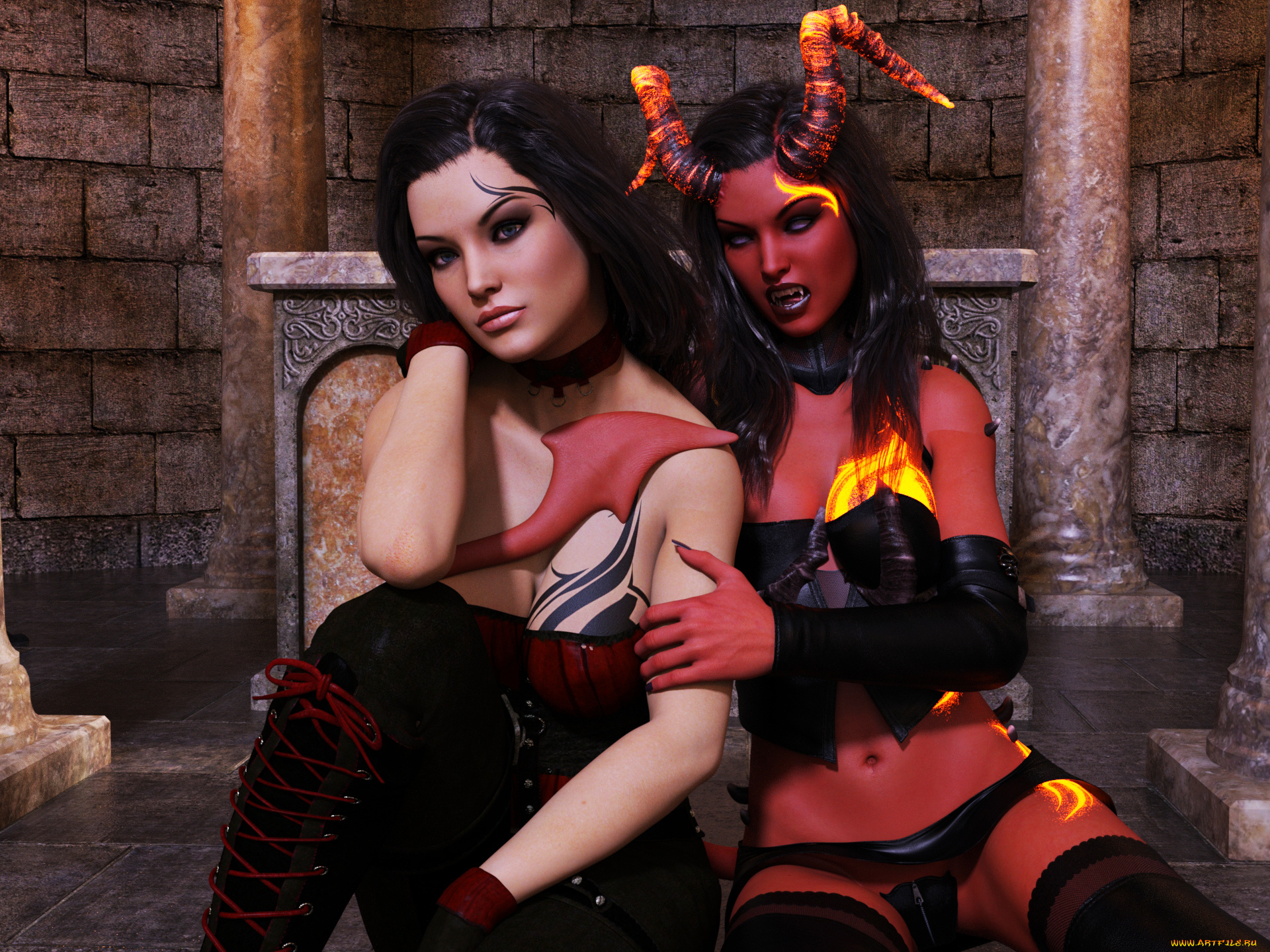 3д, графика, фантазия, , fantasy, девушка, взгляд, фон, кастаника