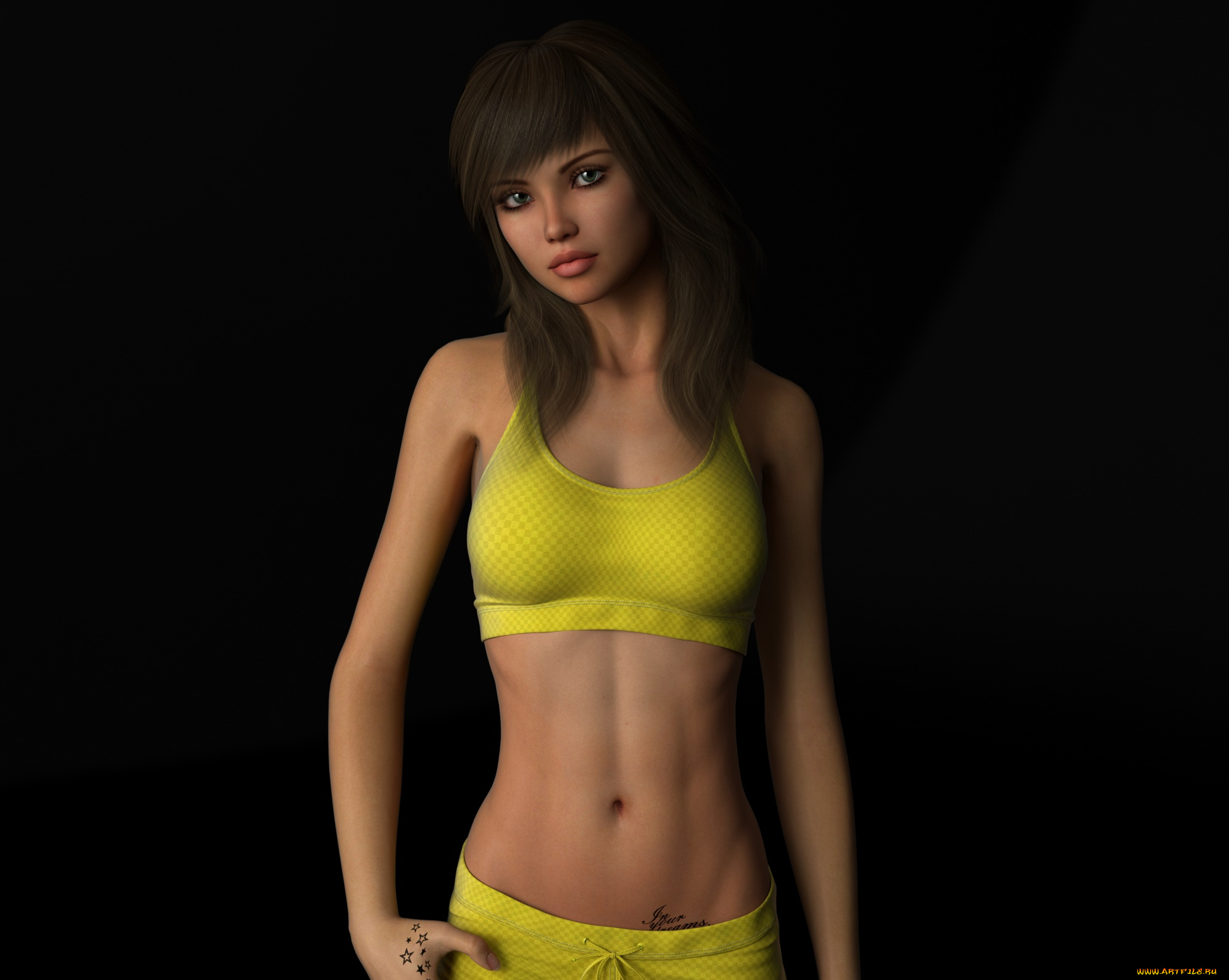 3д, графика, люди, , people, девушка, взгляд, фон