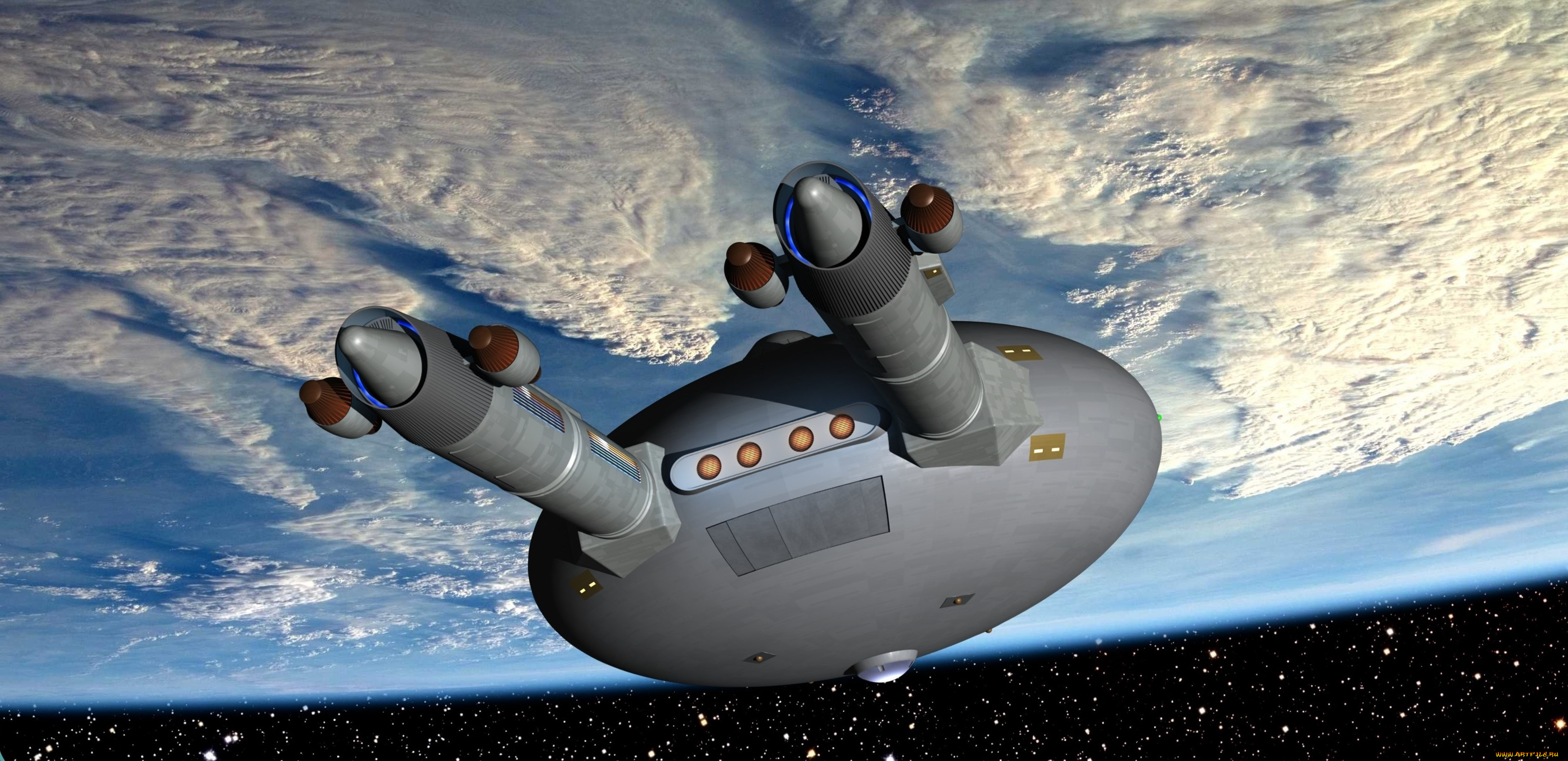 космос, арт, космический, корабль, полет, вселенная