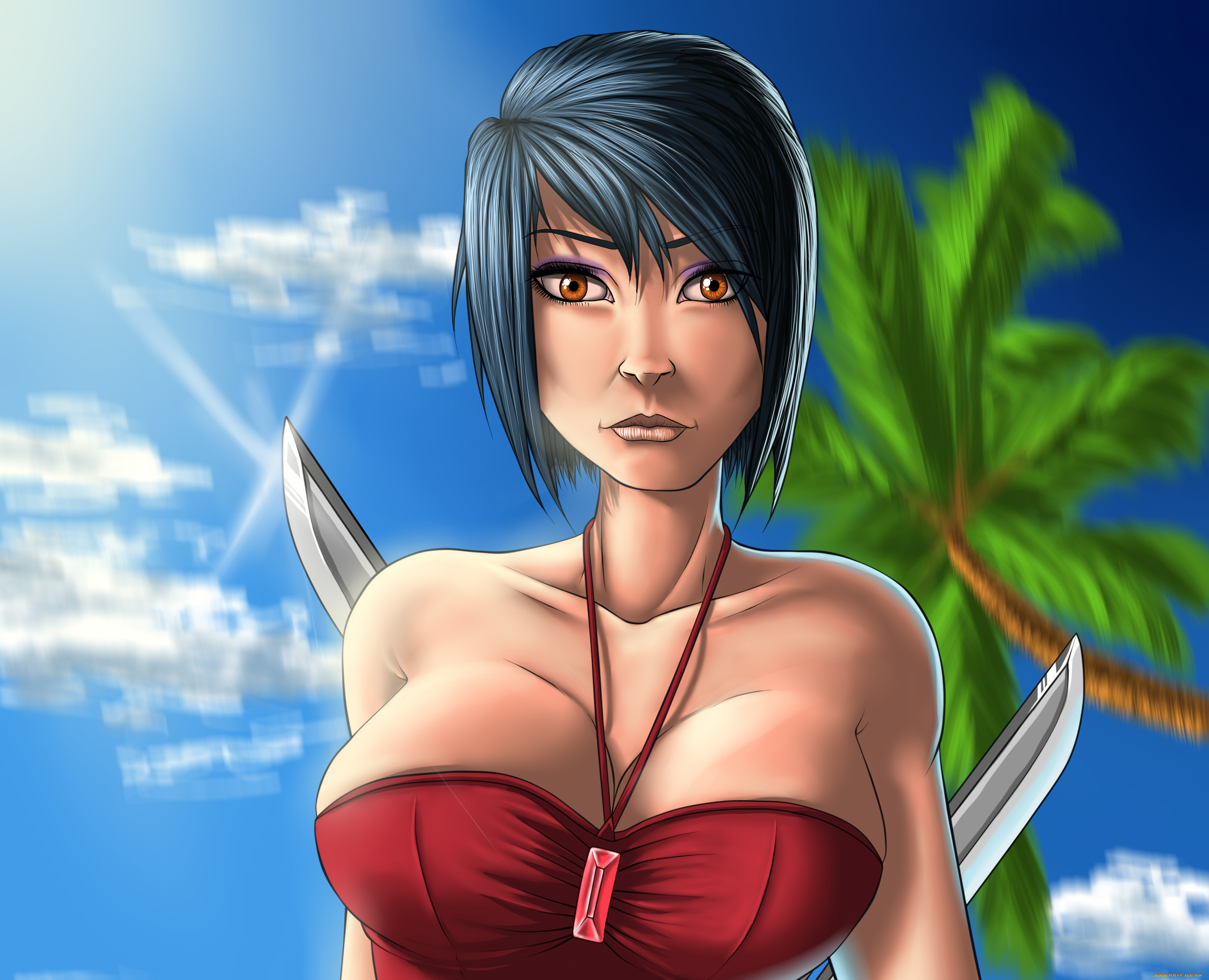 векторная, графика, девушки, , girls, взгляд, девушка, фон