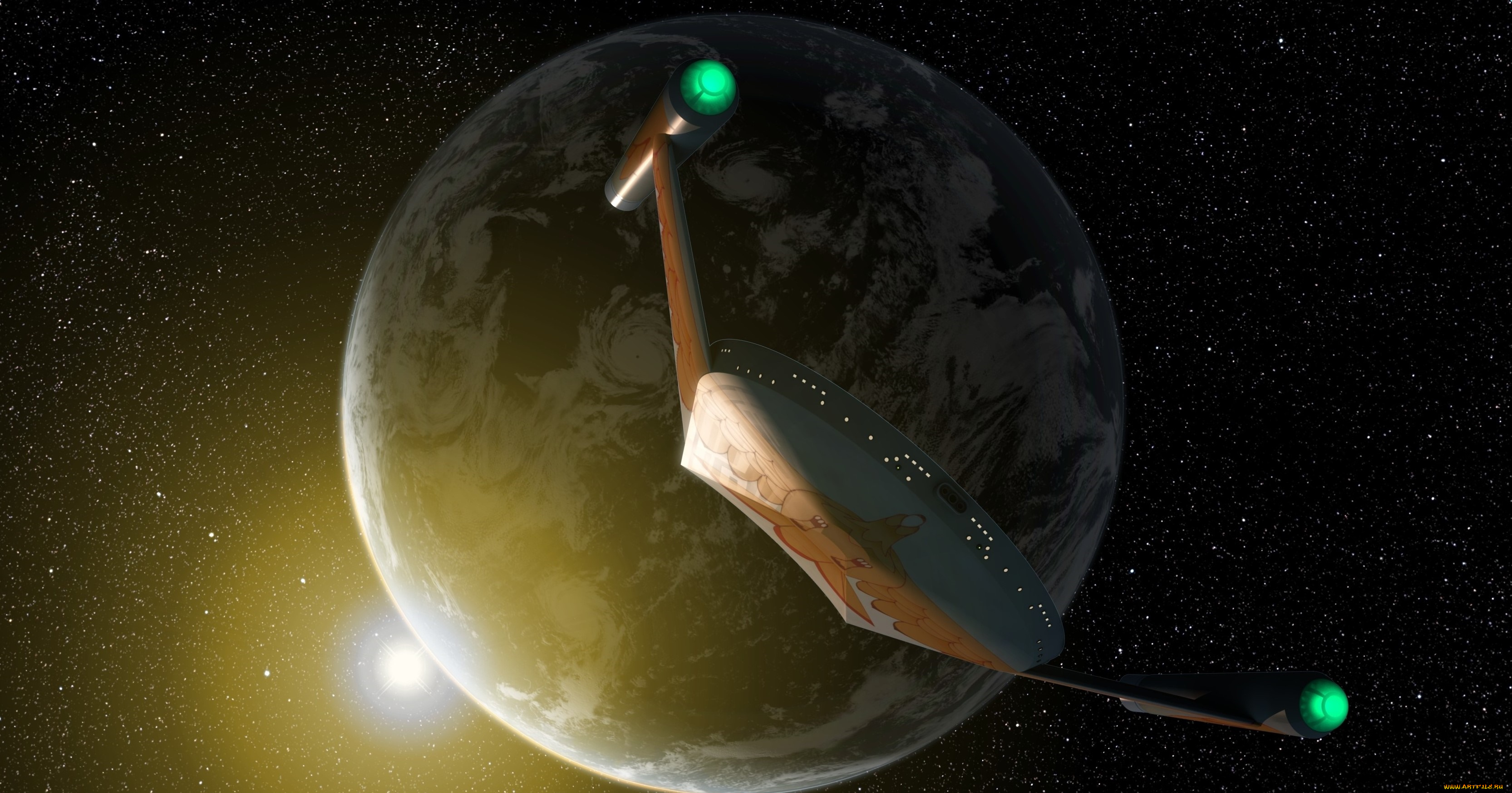 космос, арт, космический, корабль, полет, вселенная