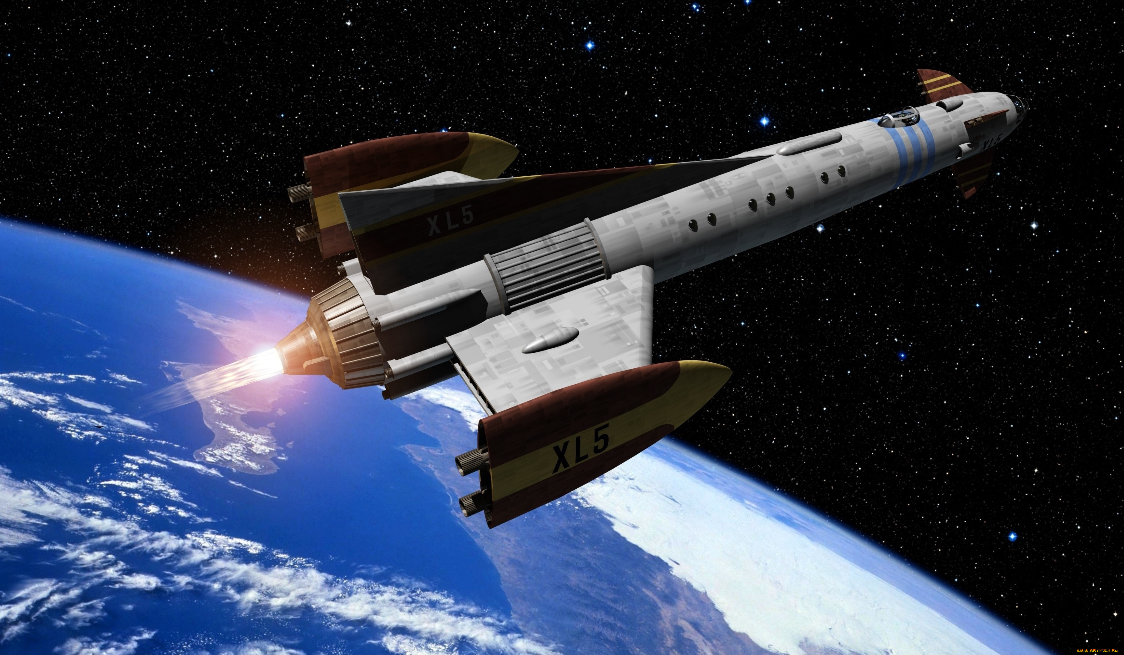 космос, арт, космический, корабль, полет, вселенная