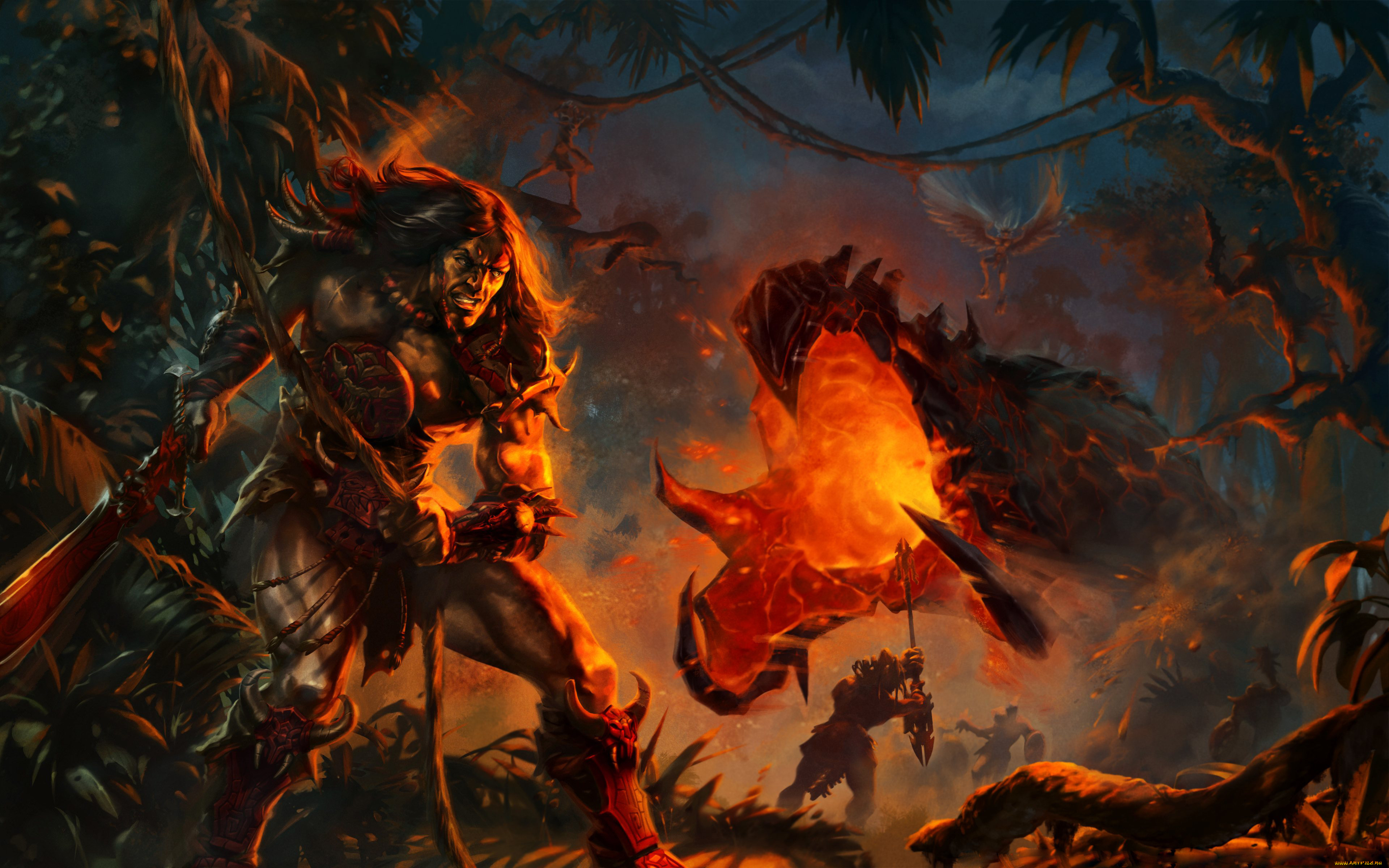 фэнтези, существа, конан, варвар, битва, чудовища, человек