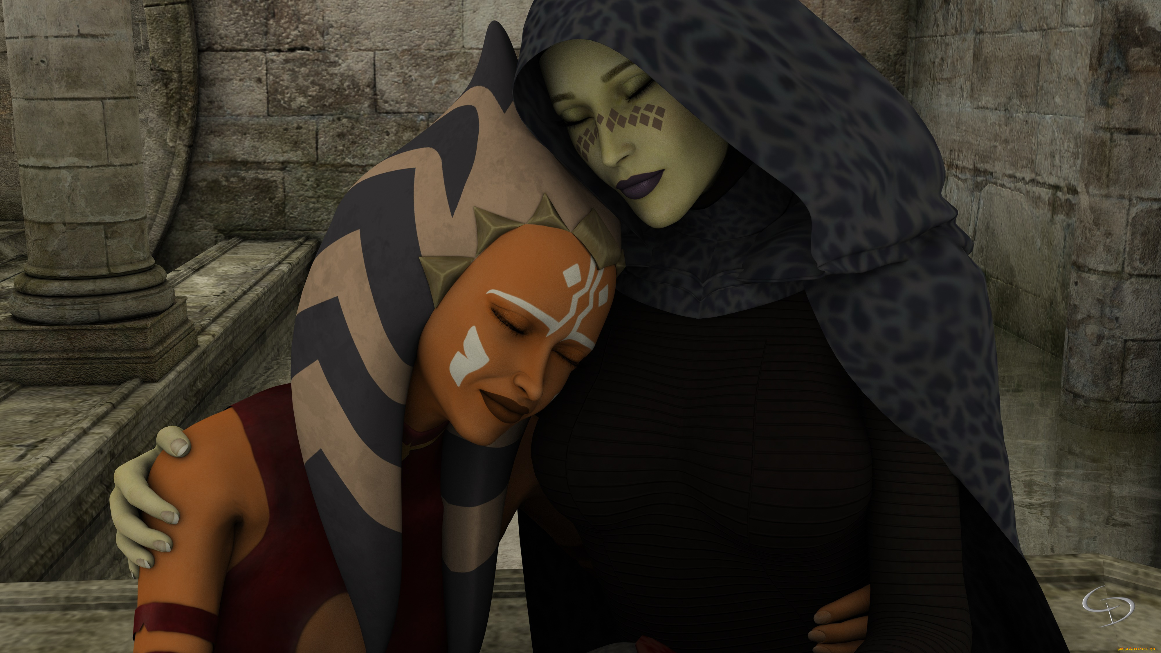 3д, графика, существа, , creatures, девушка, взгляд, фон, кастаника