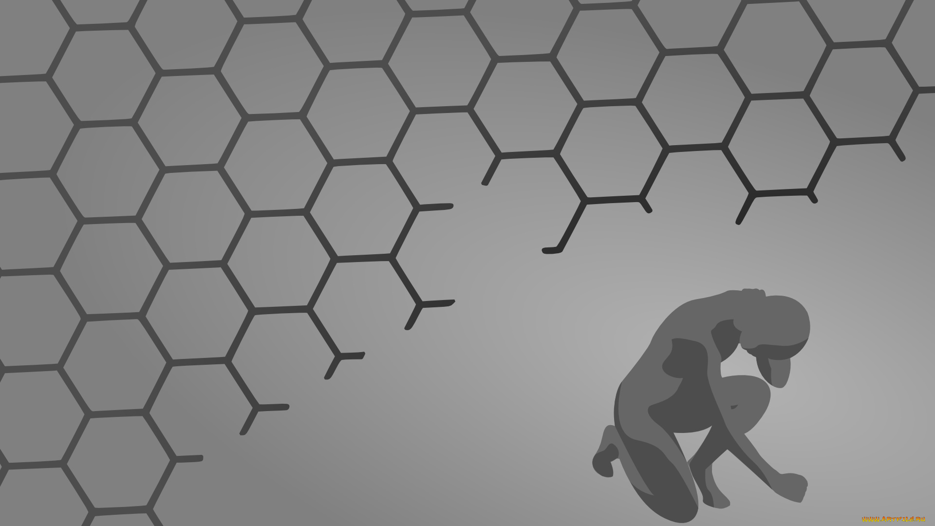 рисованное, минимализм, девушка, взгляд, фон