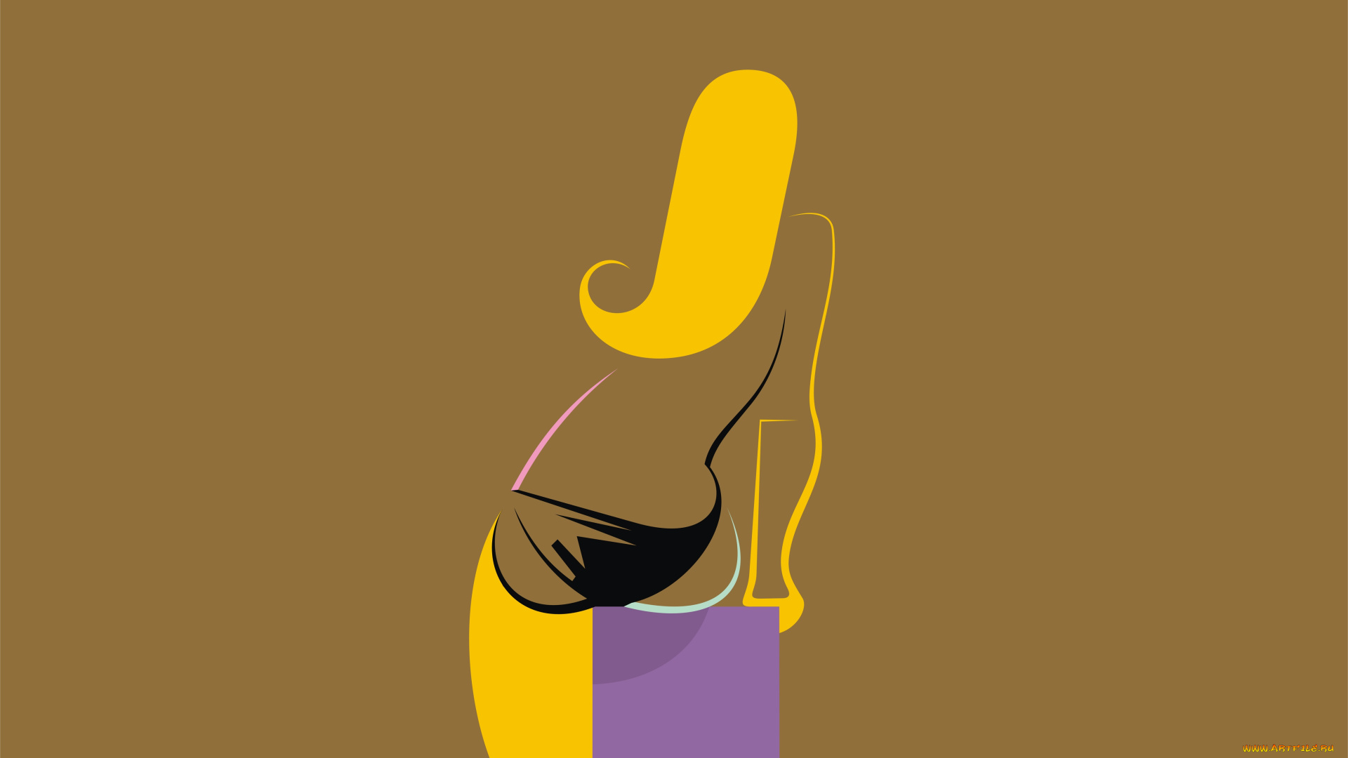 рисованное, минимализм, фон, взгляд, девушка