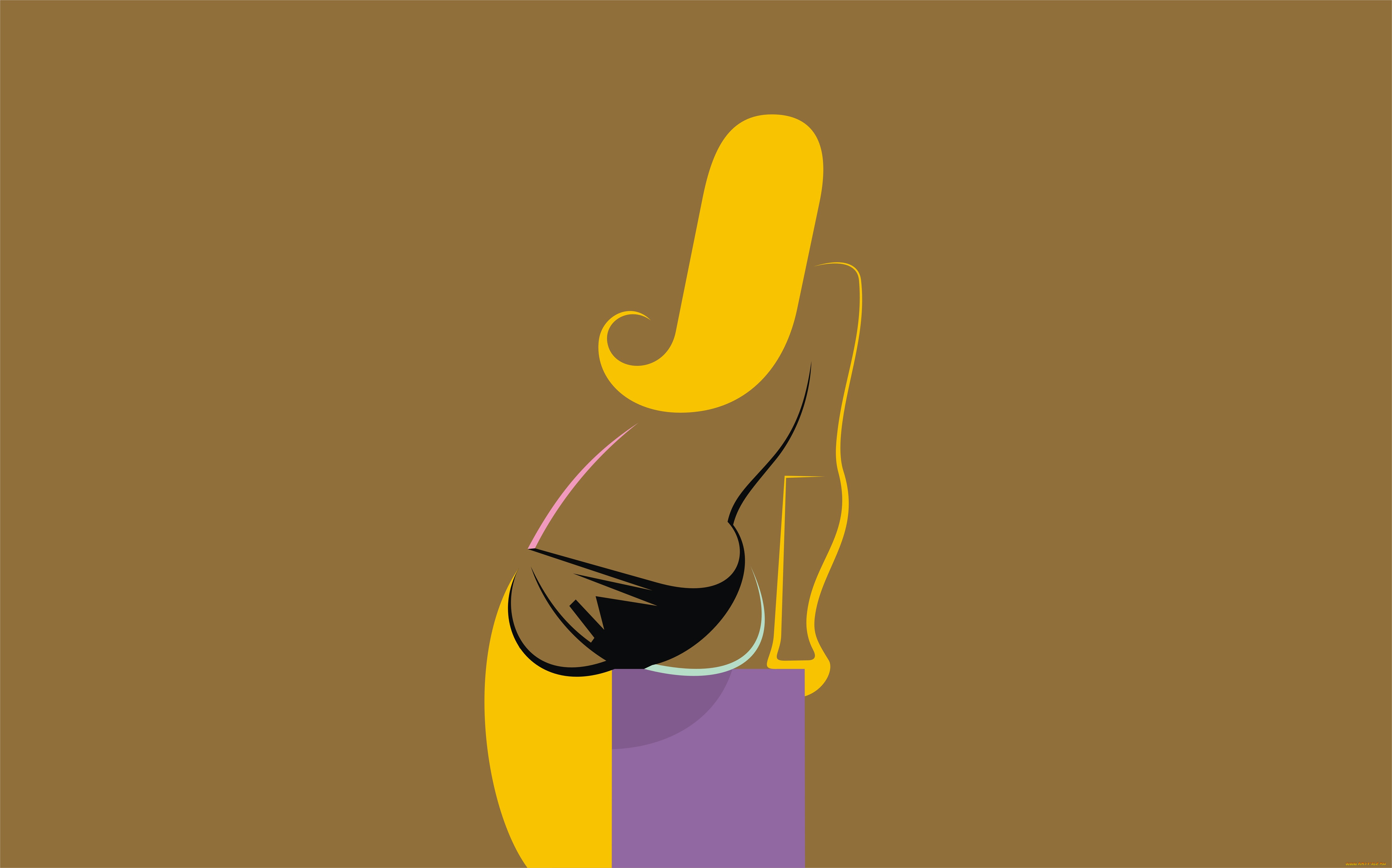 рисованное, минимализм, фон, взгляд, девушка