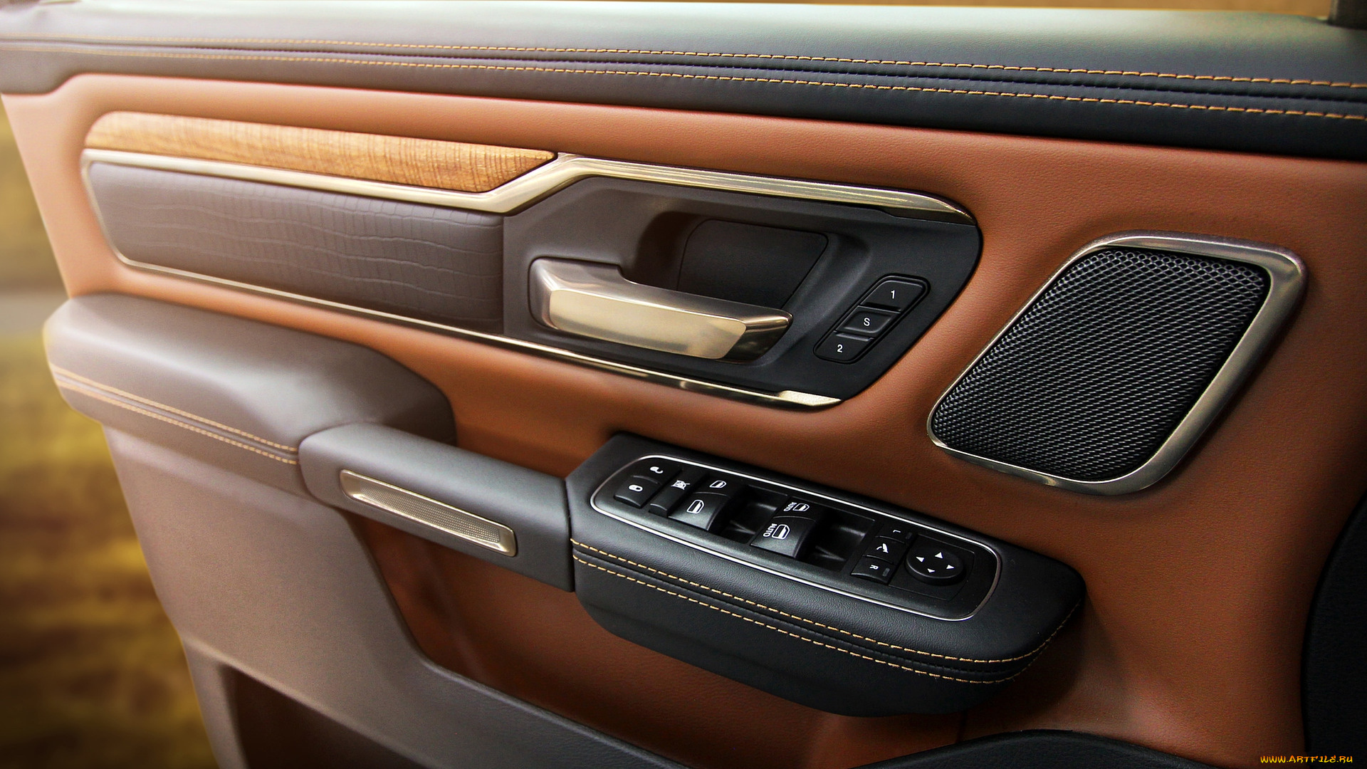 2019, ram, 1500, laramie, longhorn, edition, автомобили, фрагменты, автомобиля, кожа, дверь, interior, додж, longhorn, edition, laramie, ram, 1500, 2019