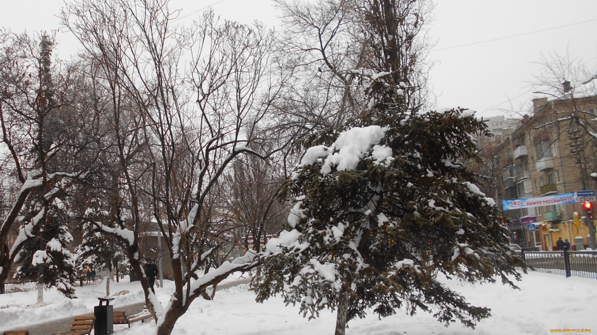 города, -, пейзажи, улица, зима, город