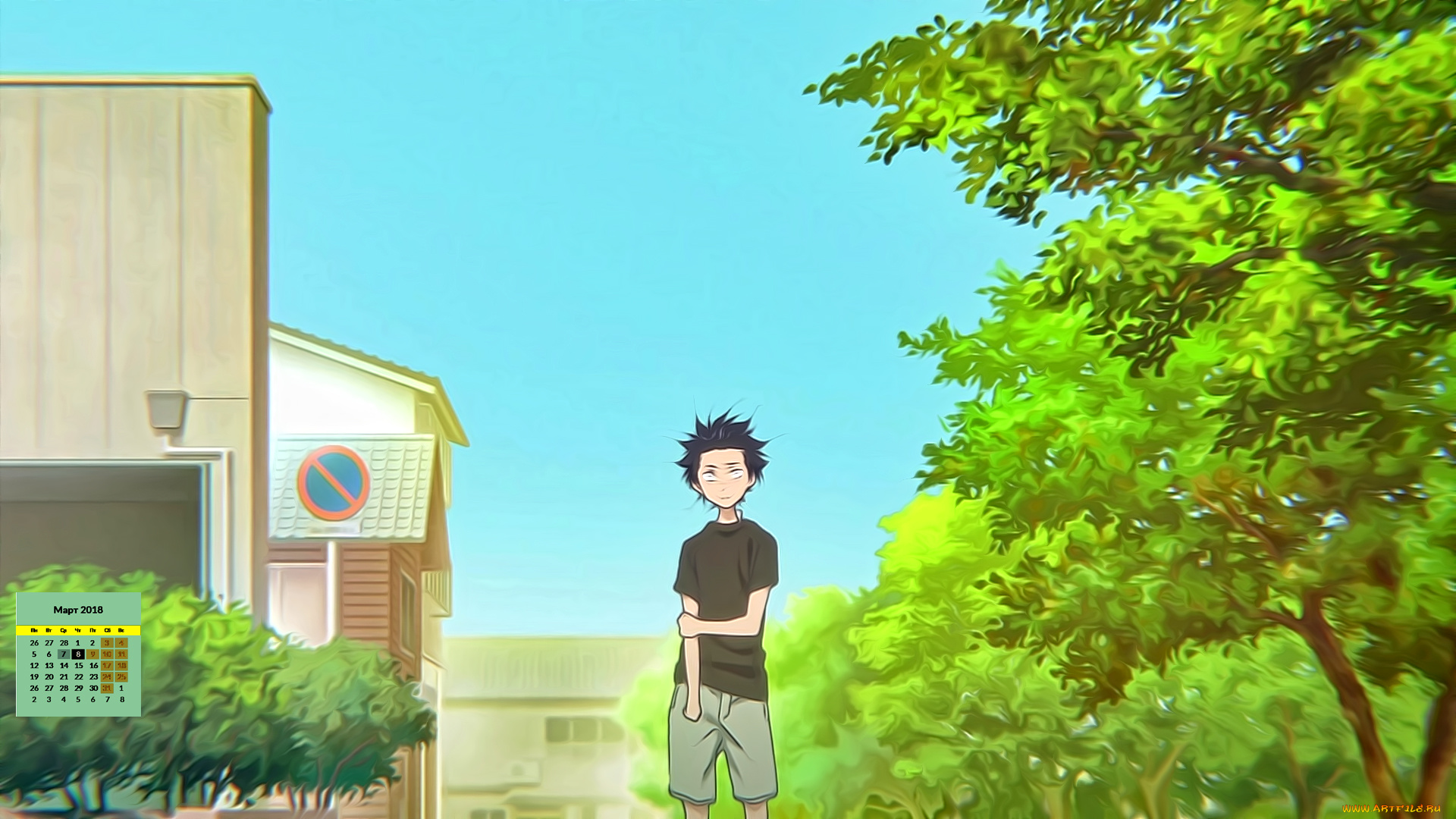 календари, аниме, 2018, мальчик, взгляд