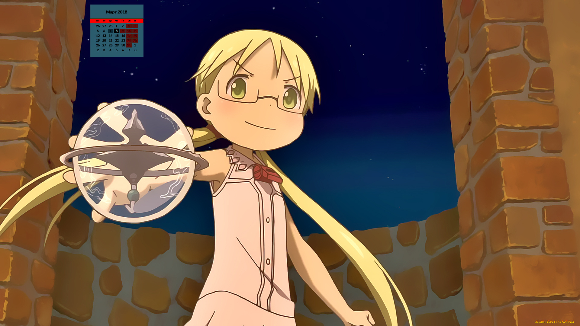 календари, аниме, взгляд, 2018, девочка