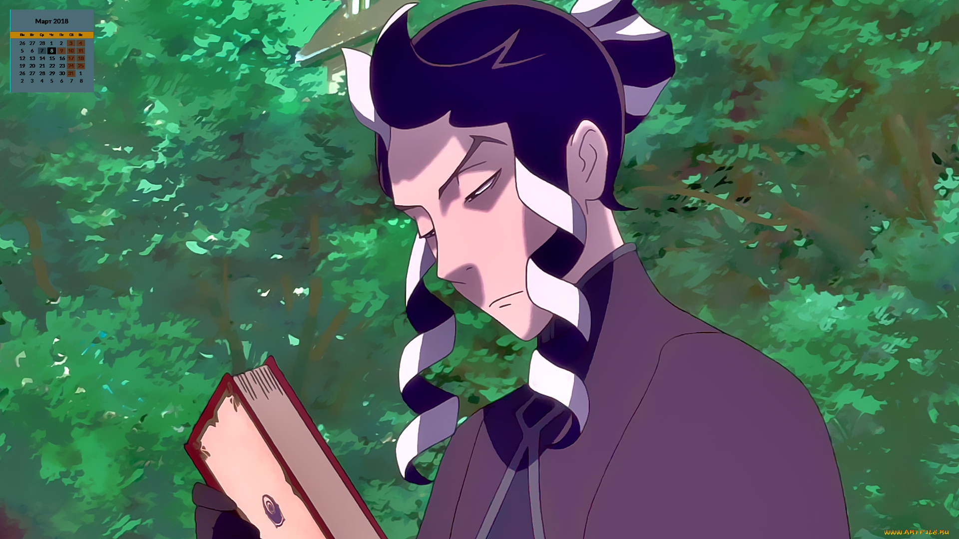 календари, аниме, взгляд, мужчина, 2018