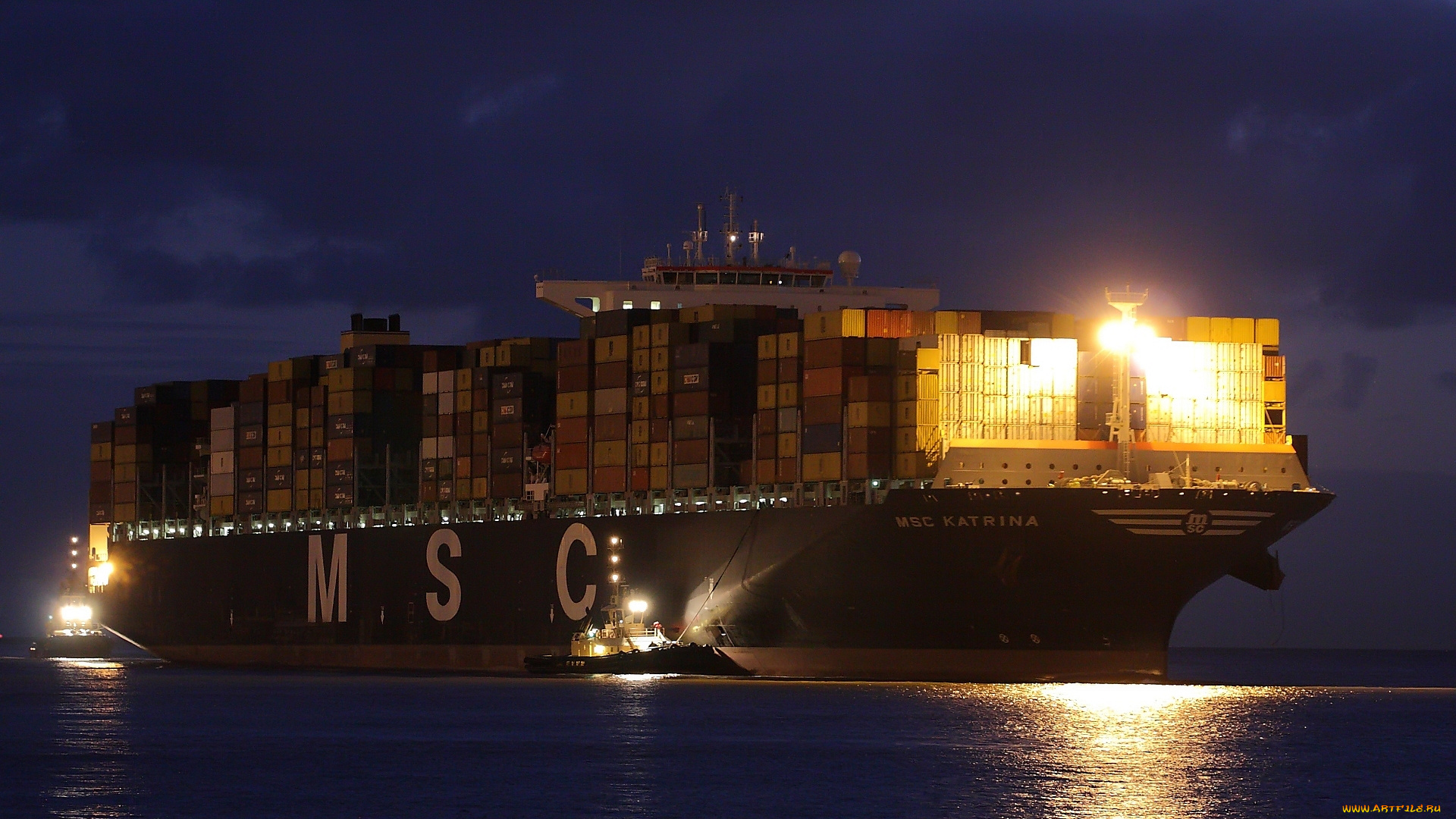 корабли, грузовые, суда, контейнеровоз