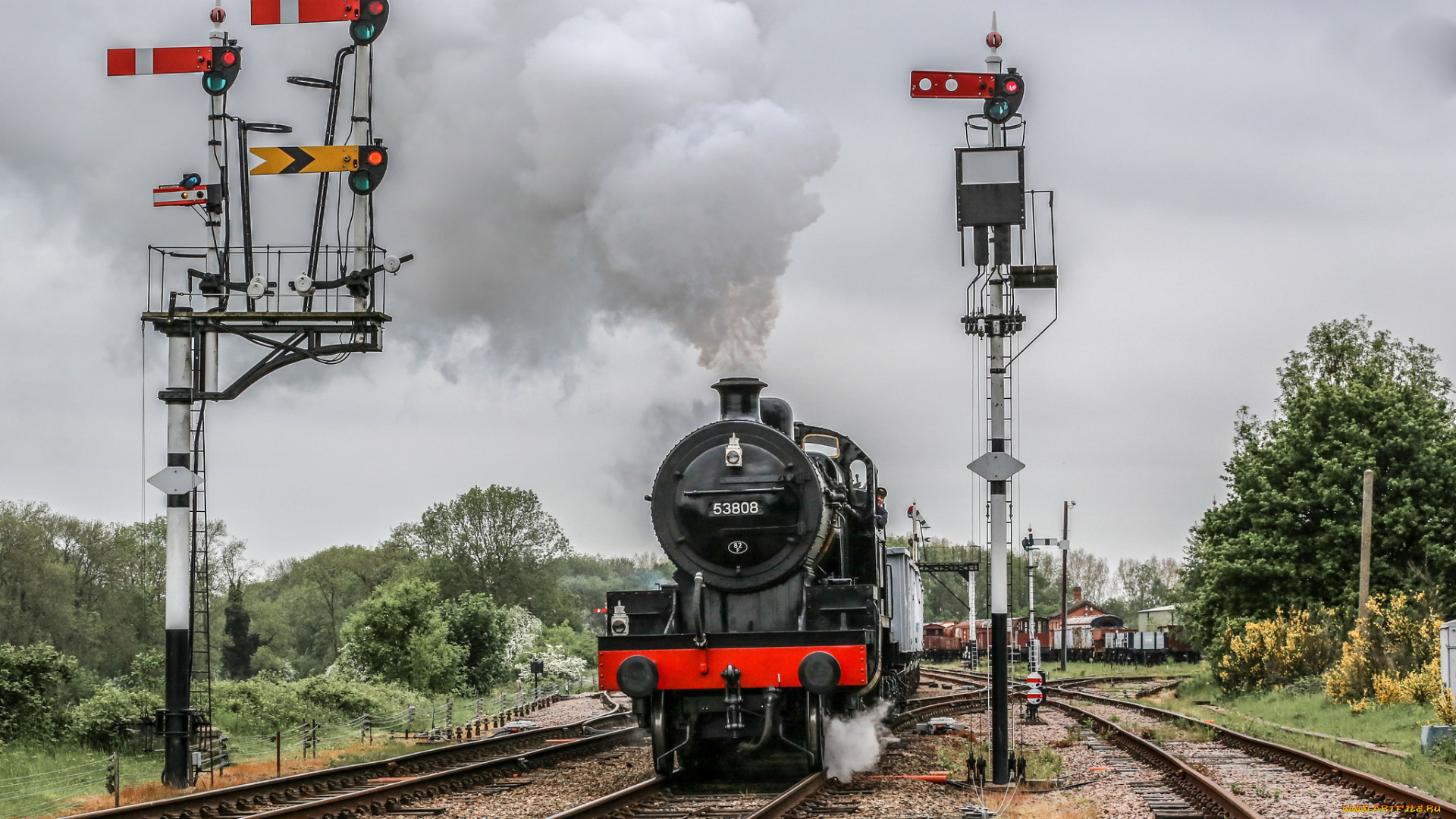 техника, паровозы, рельсы, паровоз