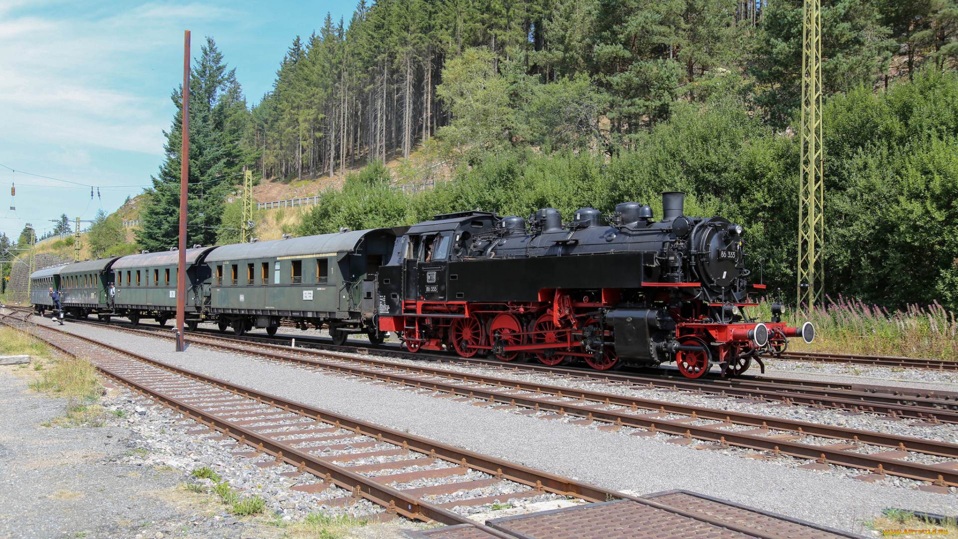 техника, паровозы, рельсы, паровоз