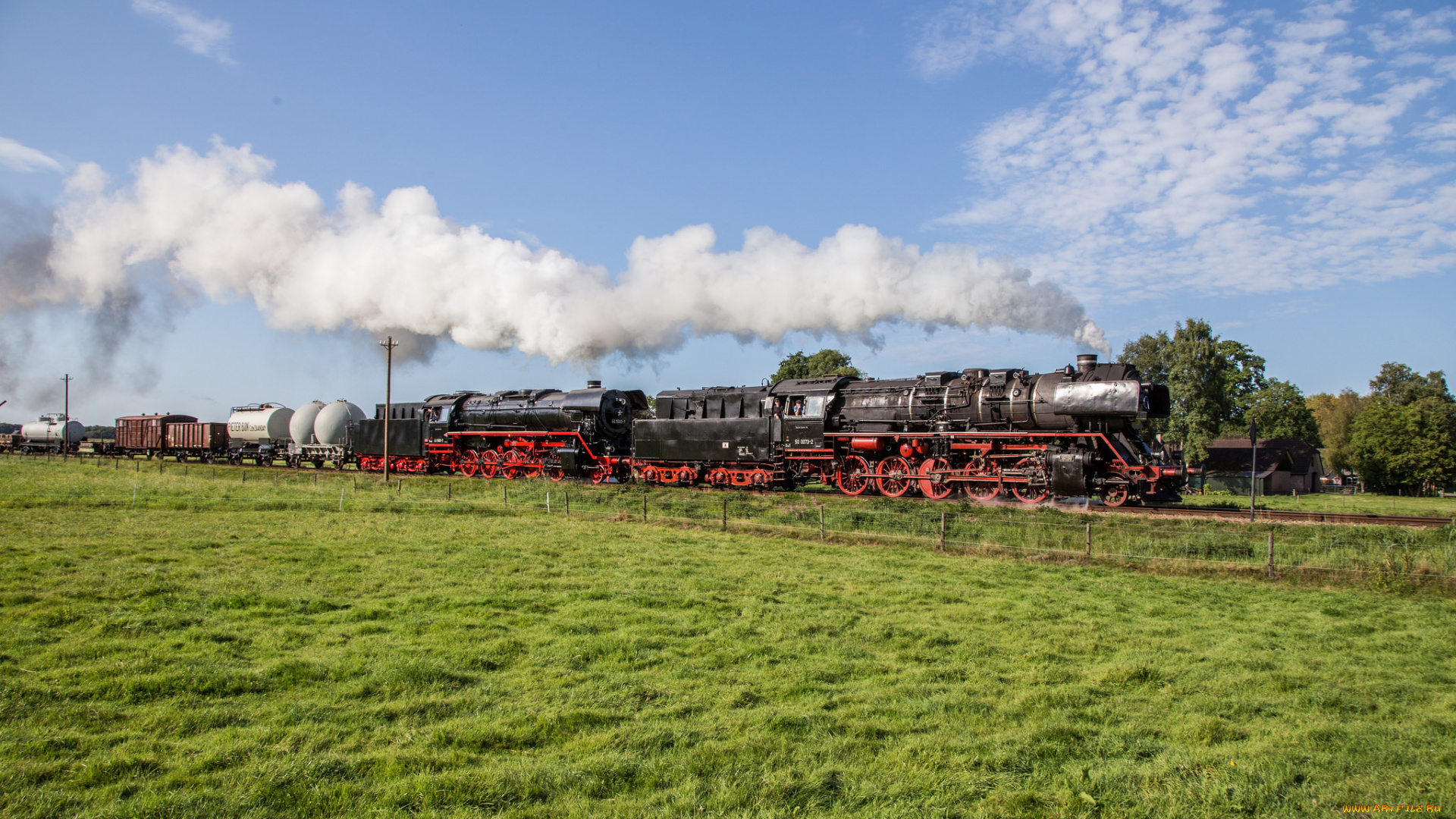 техника, паровозы, состав, локомотив
