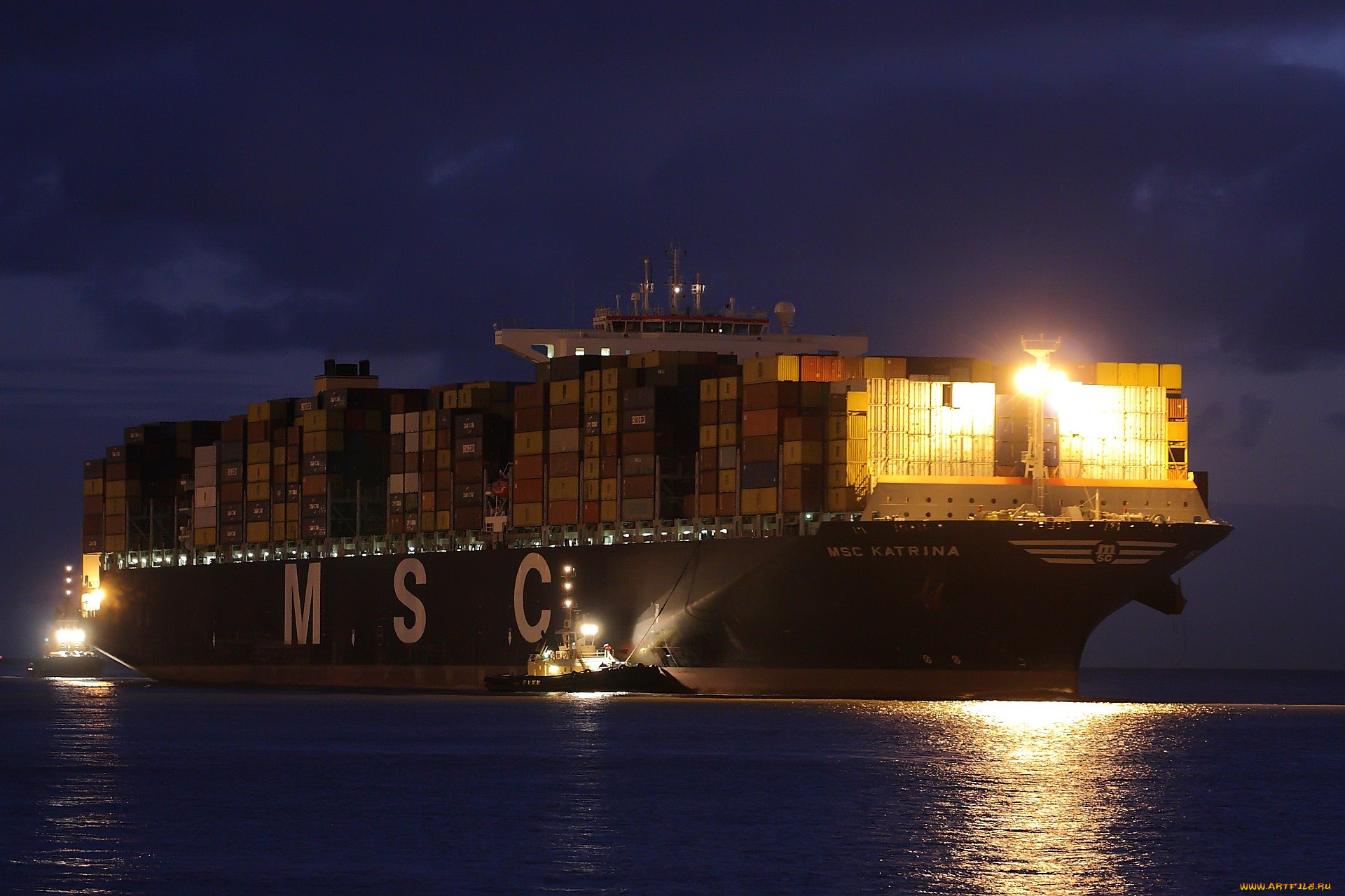 корабли, грузовые, суда, контейнеровоз