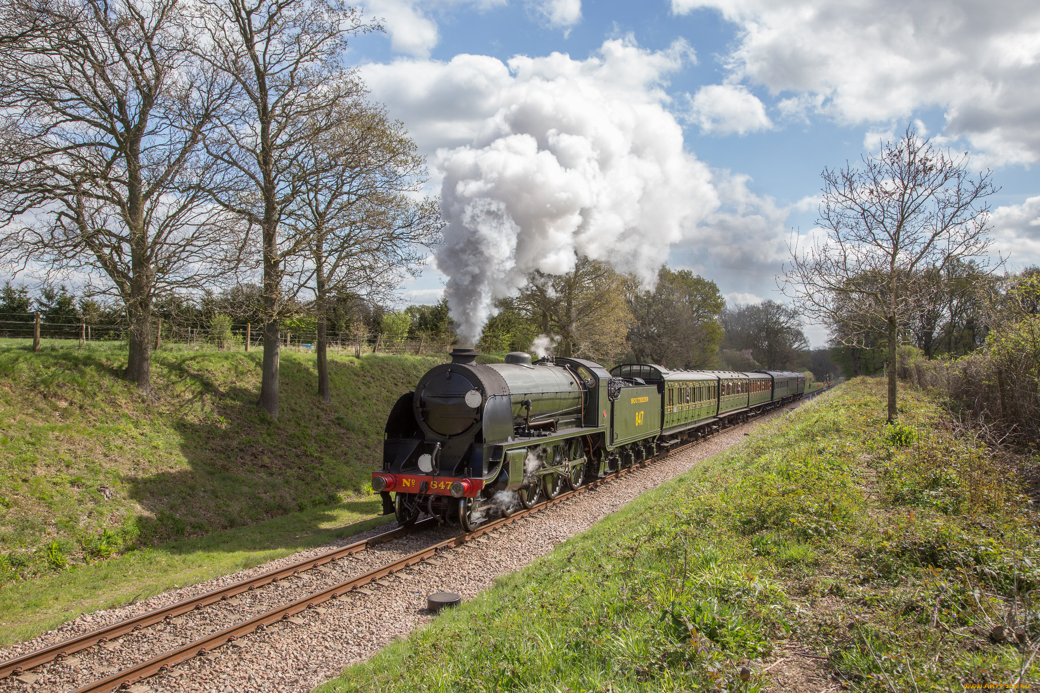 техника, паровозы, локомотив, состав