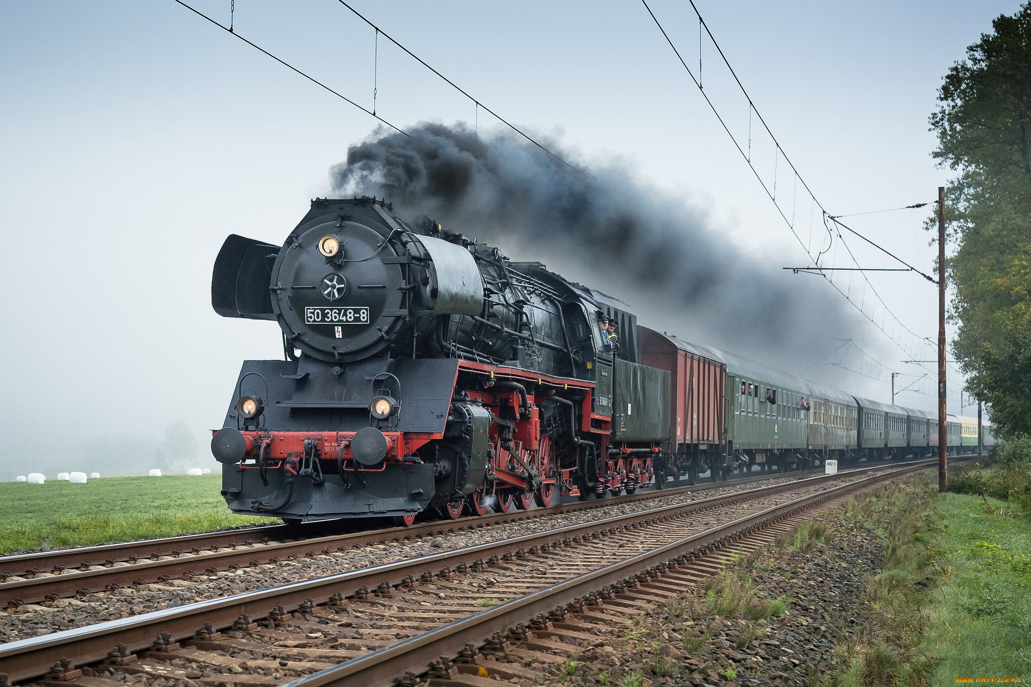 техника, паровозы, локомотив, состав