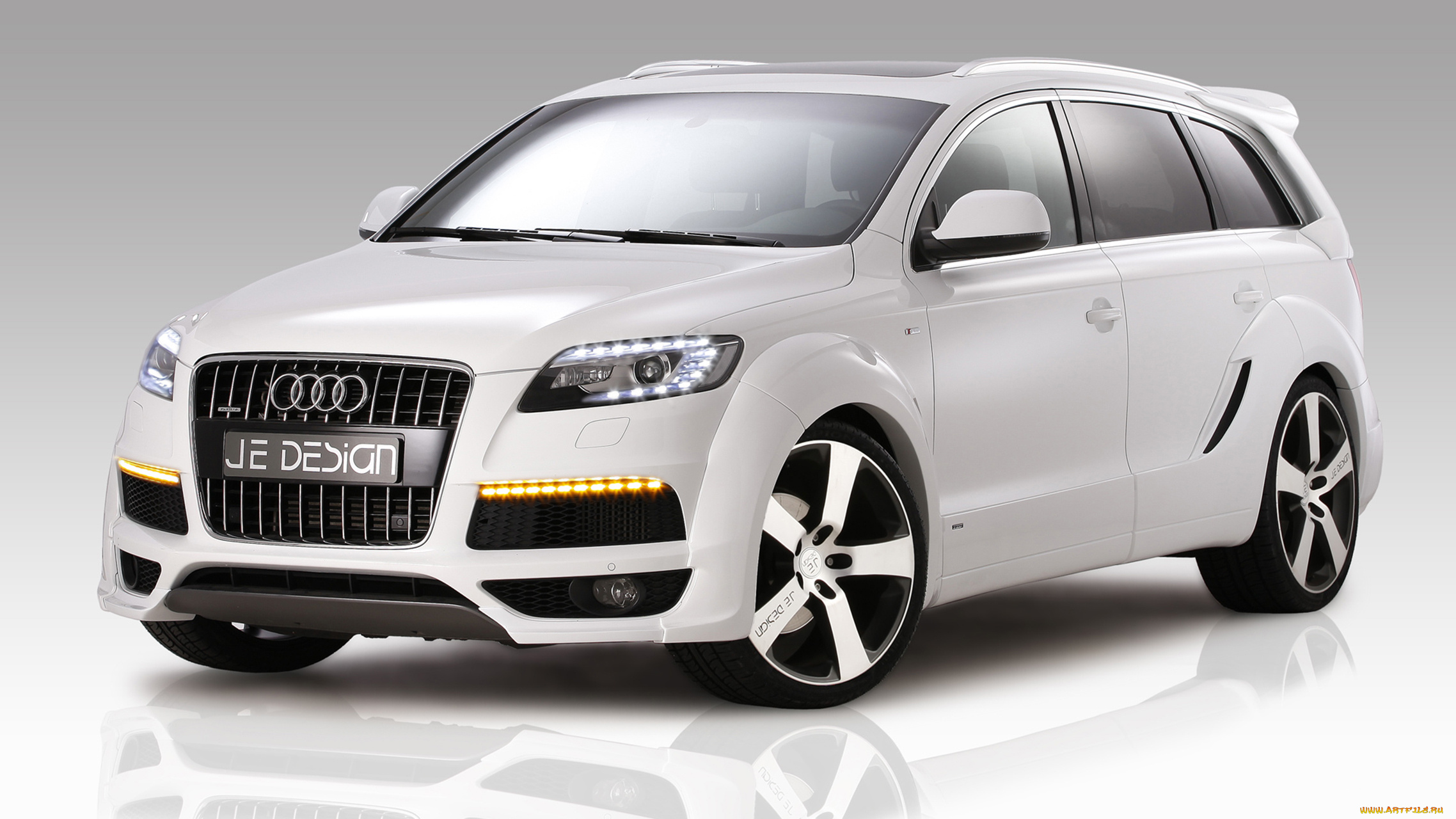 je, design, audi, q7, s-line, 2012, автомобили, audi, 2012, s-line, q7, белый, je, design