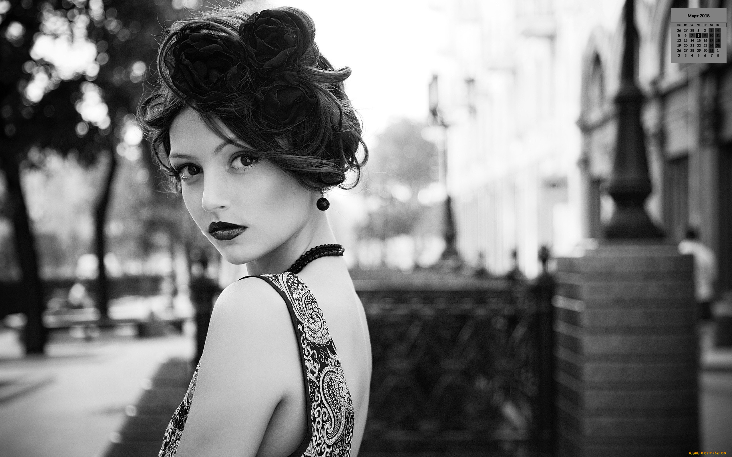 календари, девушки, 2018, украшение, взгляд