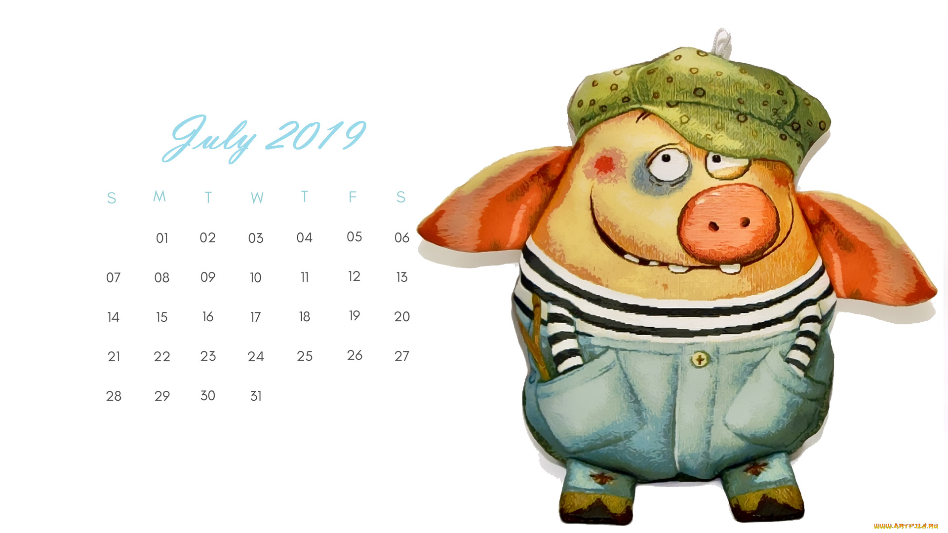 календари, рисованные, , векторная, графика, одежда, свинья, кепка, поросенок