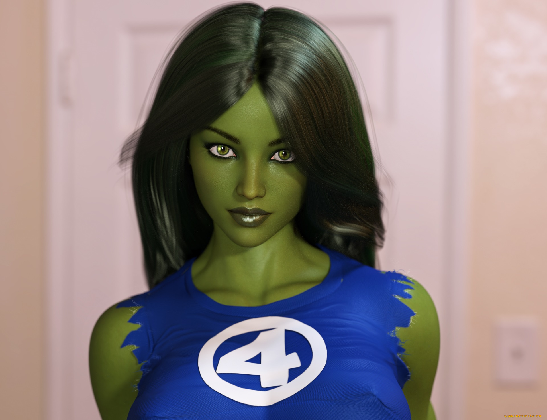 3д, графика, существа, , creatures, девушка, взгляд, фон