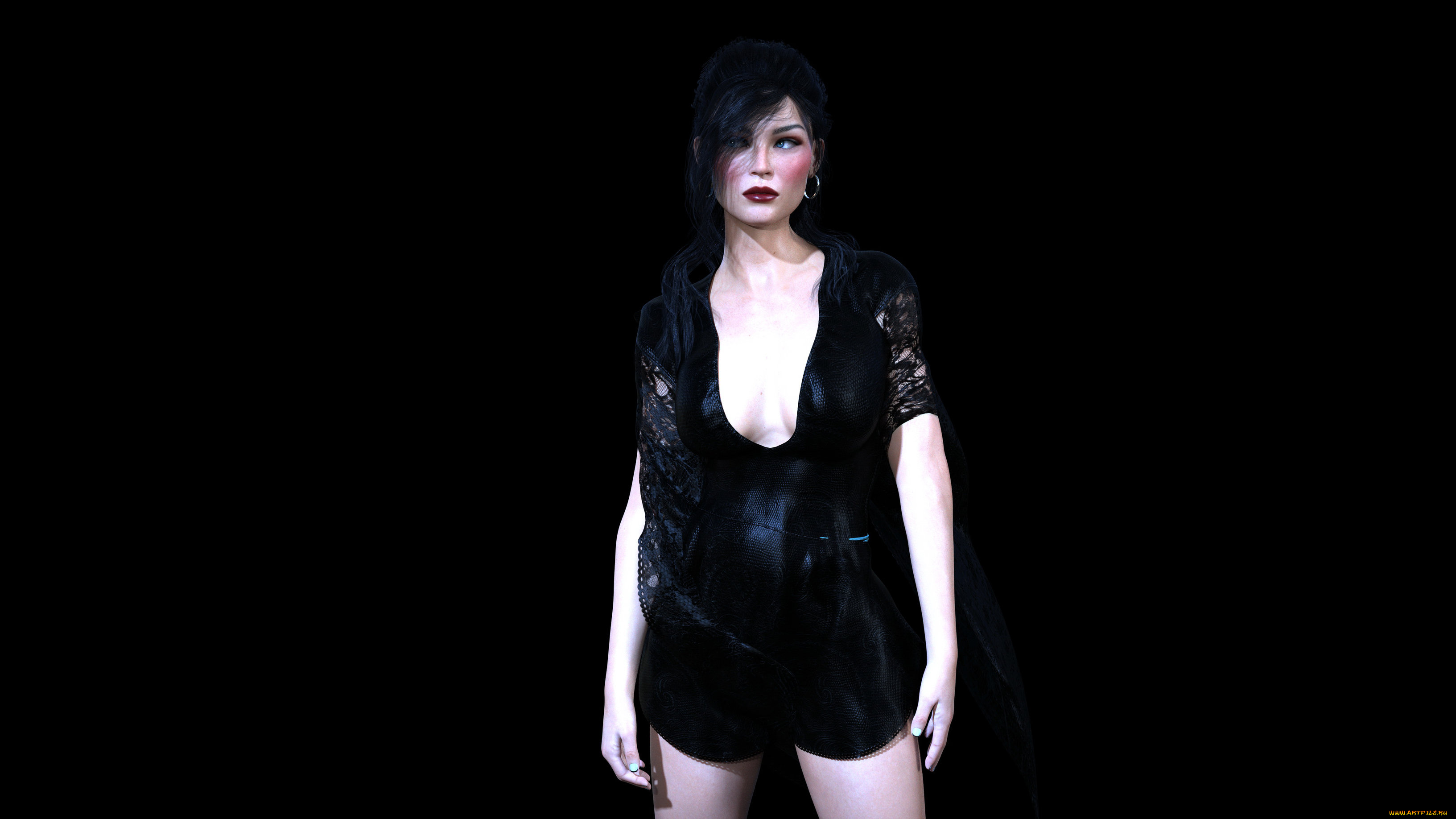 3д, графика, люди, , people, девушка, взгляд, фон