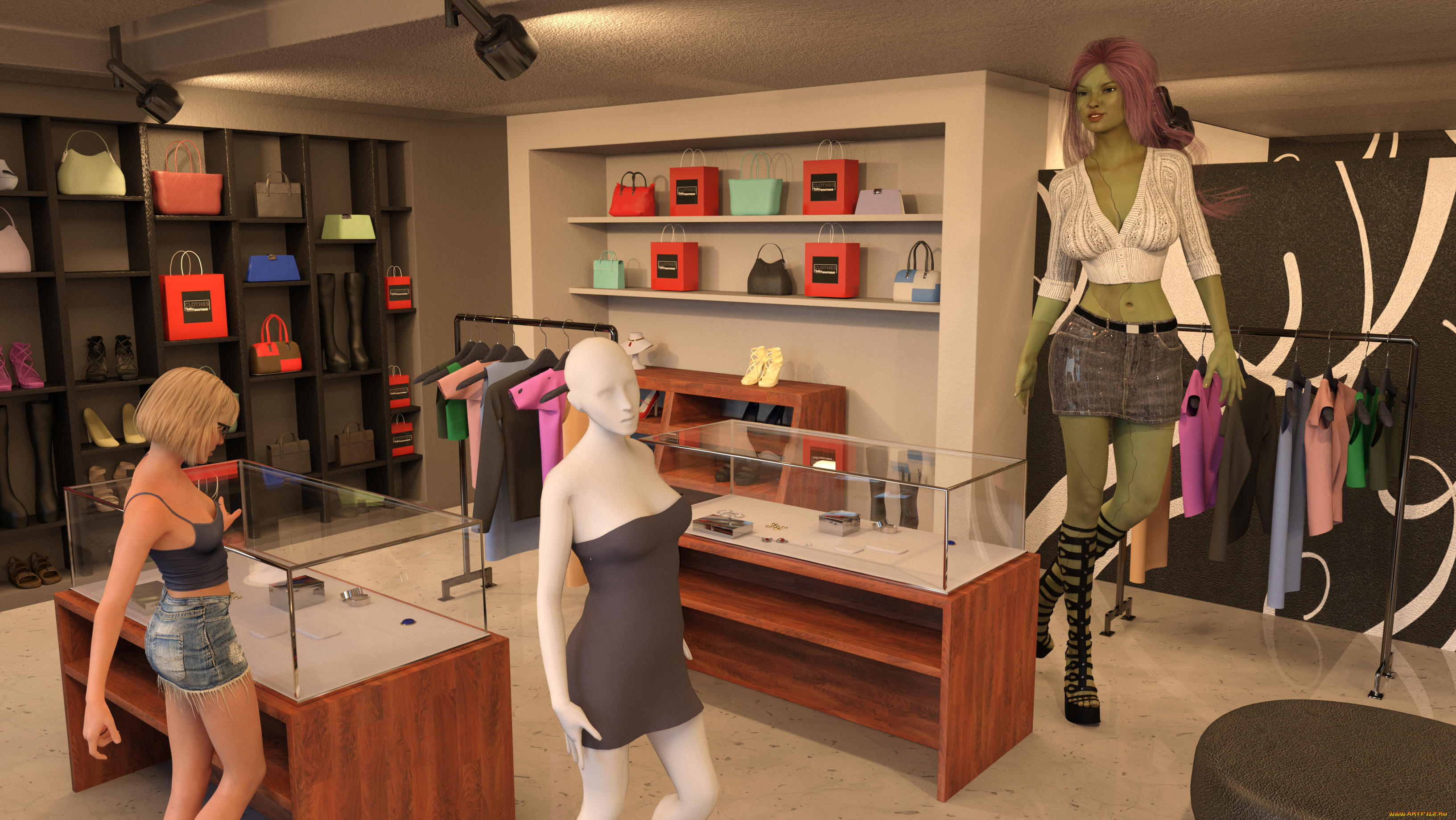 3д, графика, фантазия, , fantasy, фон, взгляд, девушки