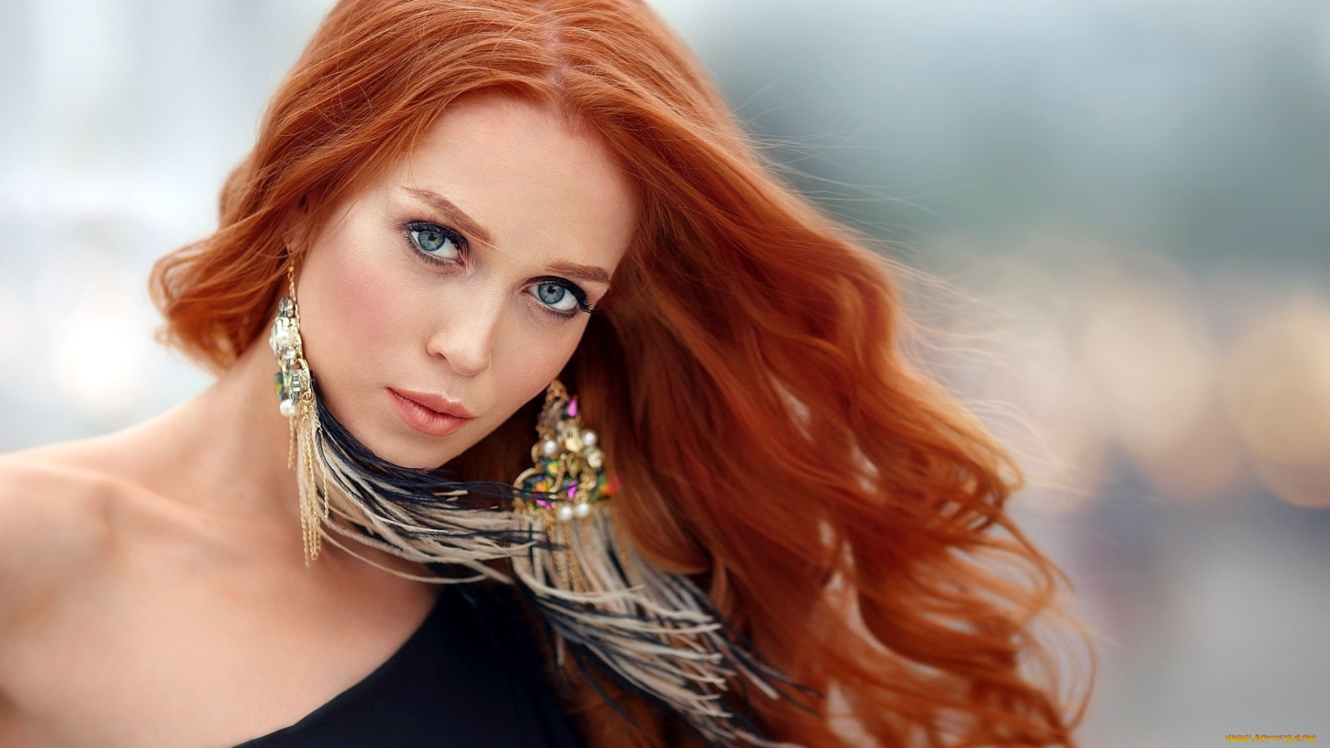 девушки, -unsort, , рыжеволосые, и, другие, серьги