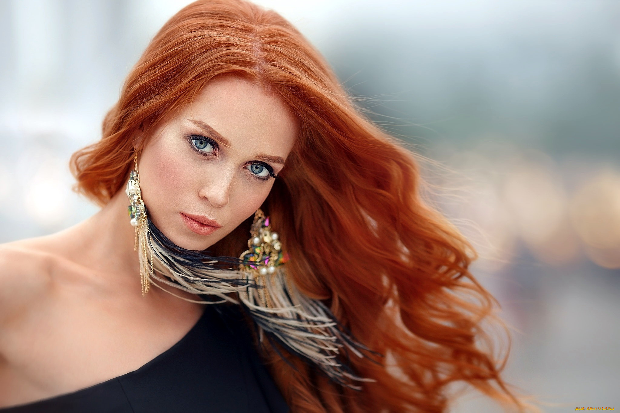 девушки, -unsort, , рыжеволосые, и, другие, серьги