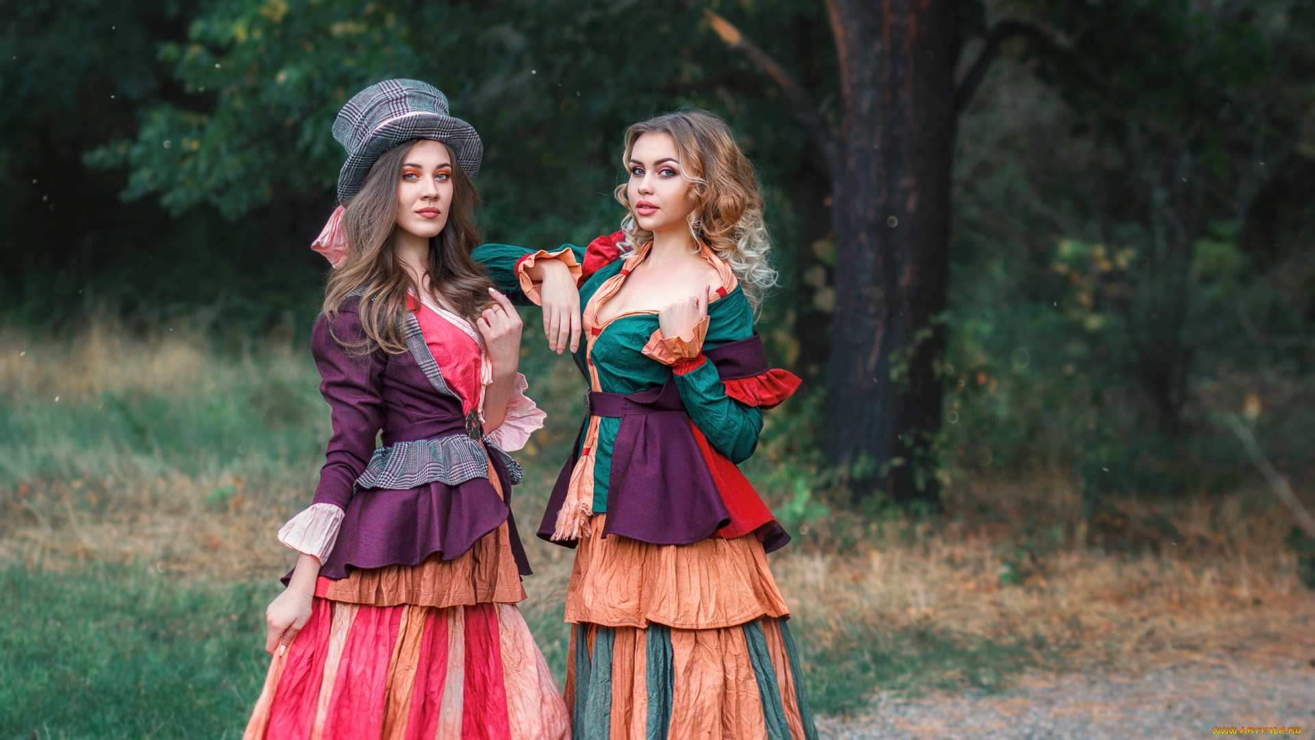 девушки, -, группа, девушек, красивая, девушка