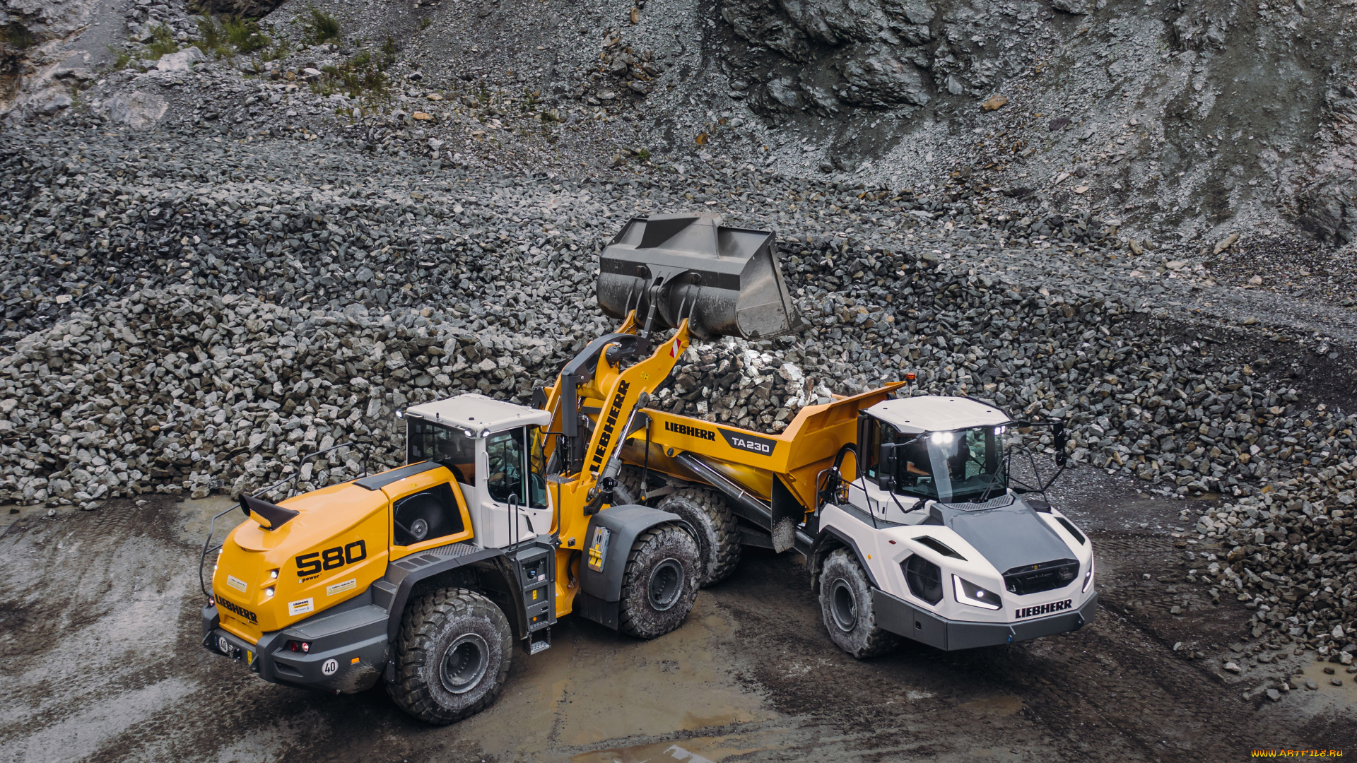 техника, фронтальные, погрузчики, liebherr