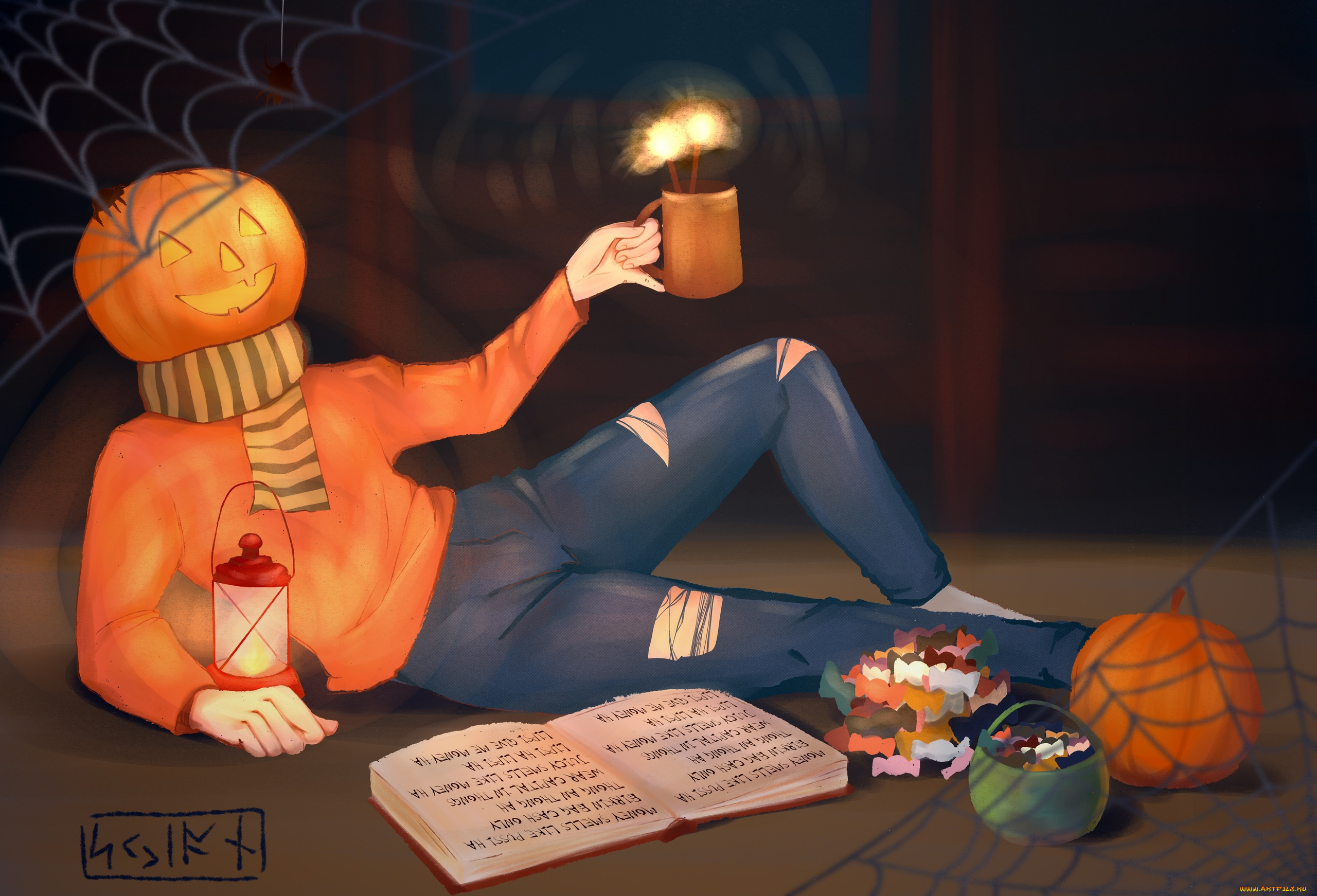 рисованное, праздники, тыква, пиво