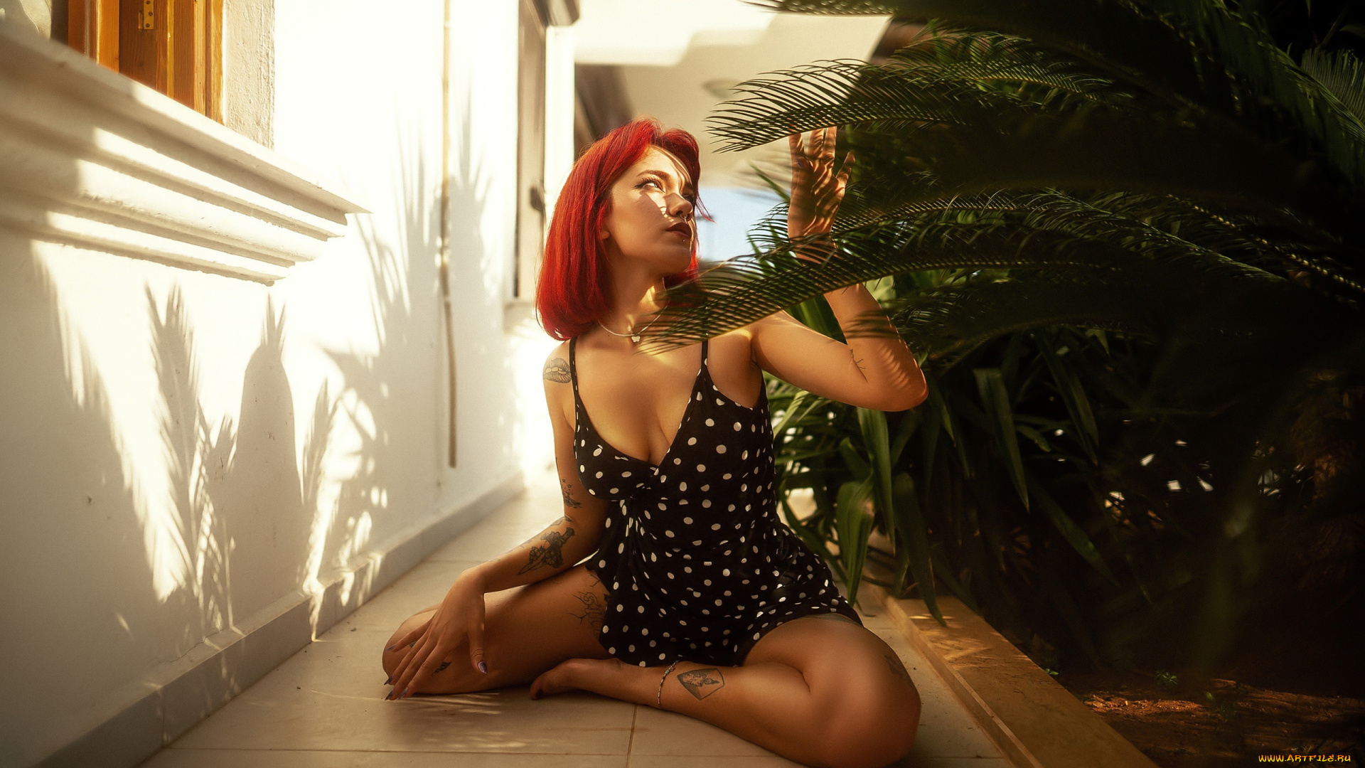 девушки, -, рыжеволосые, и, разноцветные, красивая, девушка