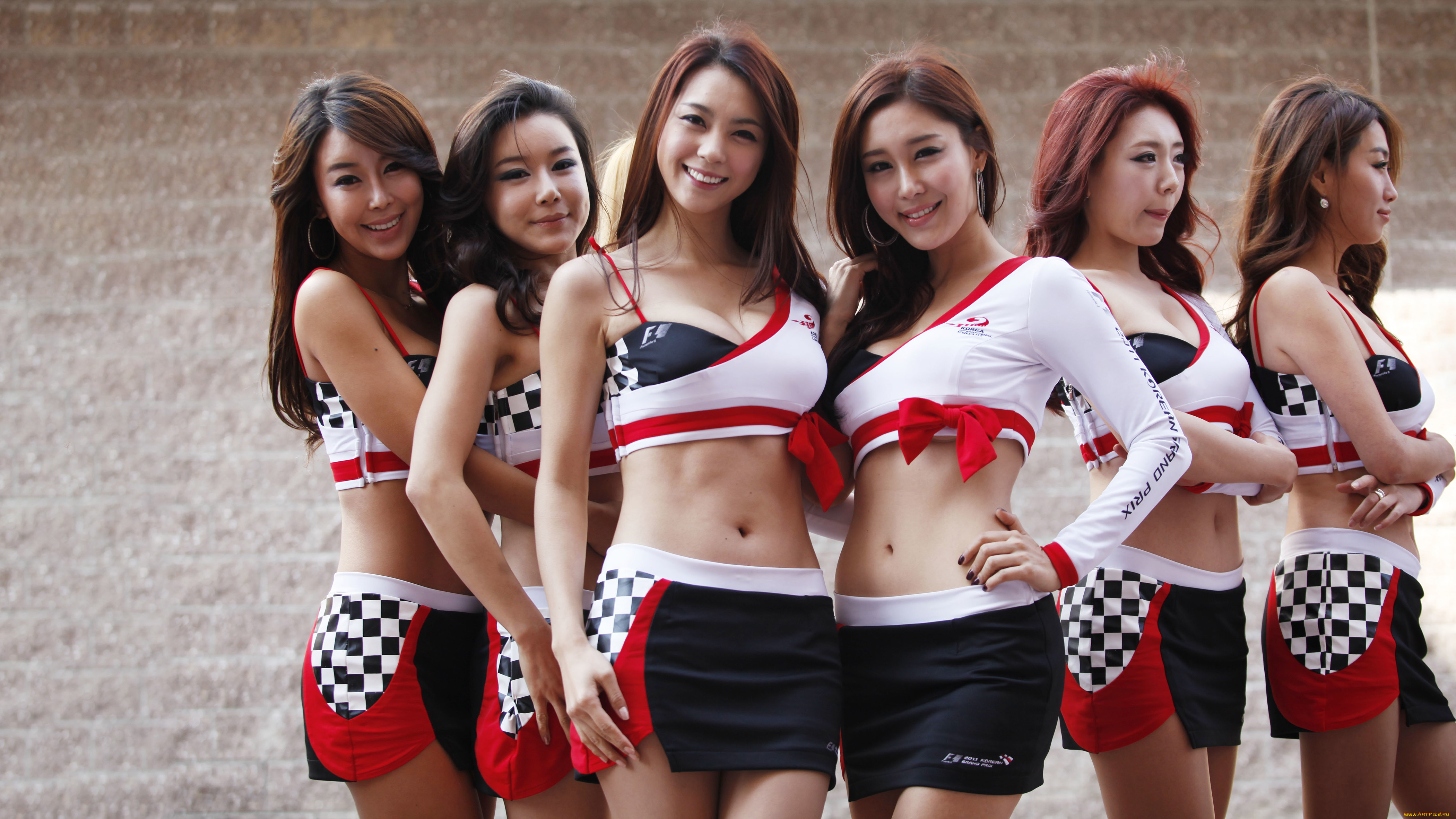 девушки, -, азиатки, группа, азиаток