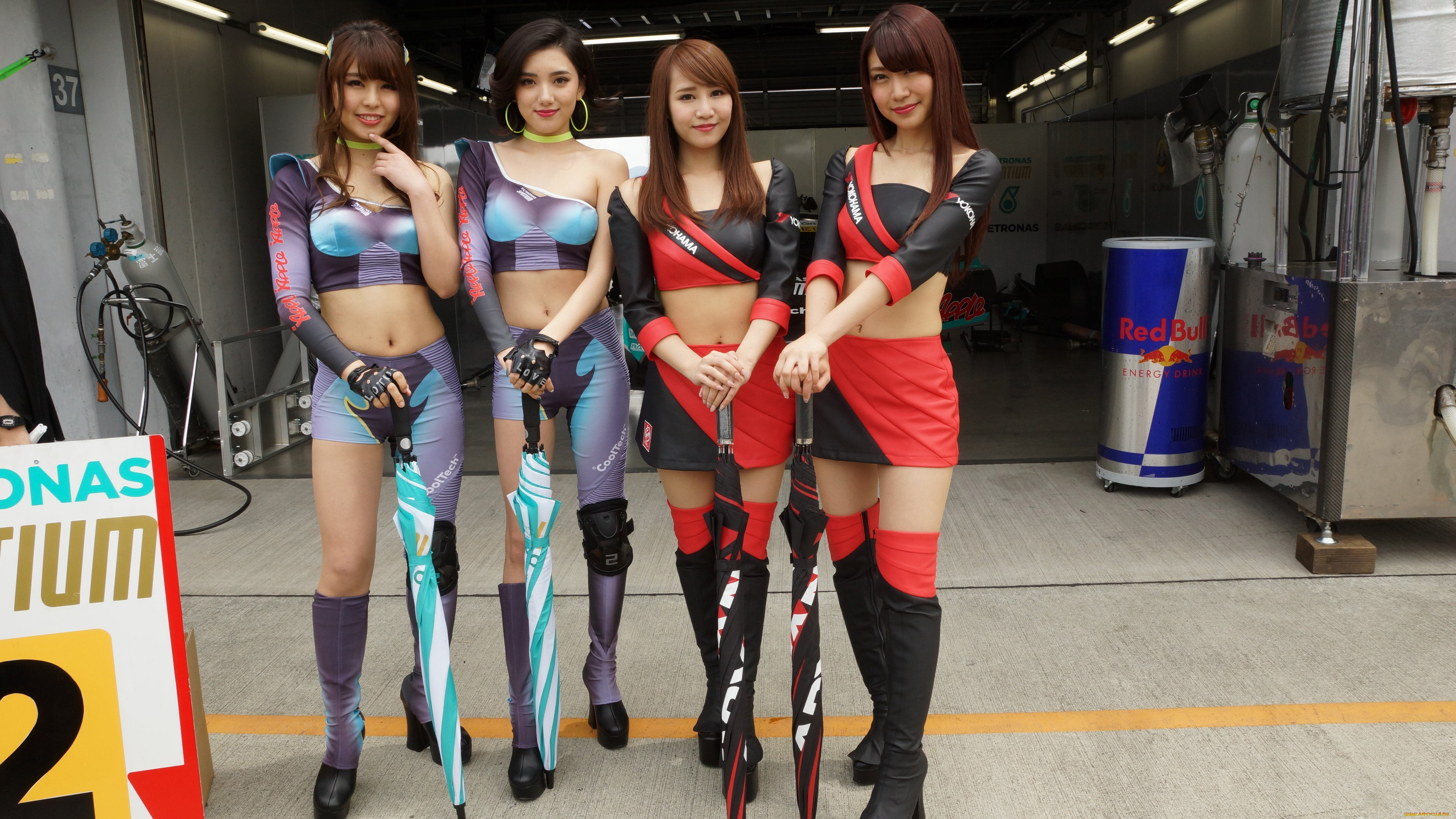 девушки, -, азиатки, группа, азиаток