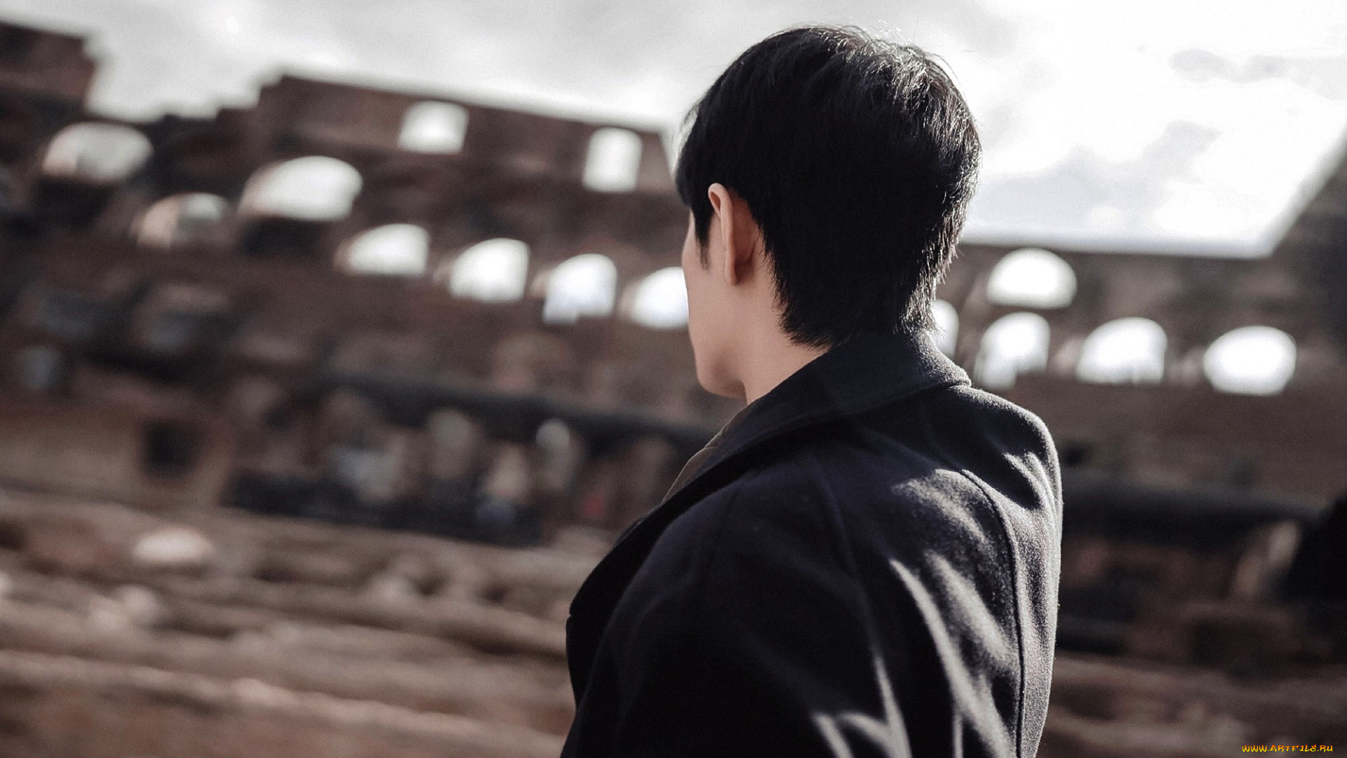 мужчины, xiao, zhan, актер, пальто, колизей