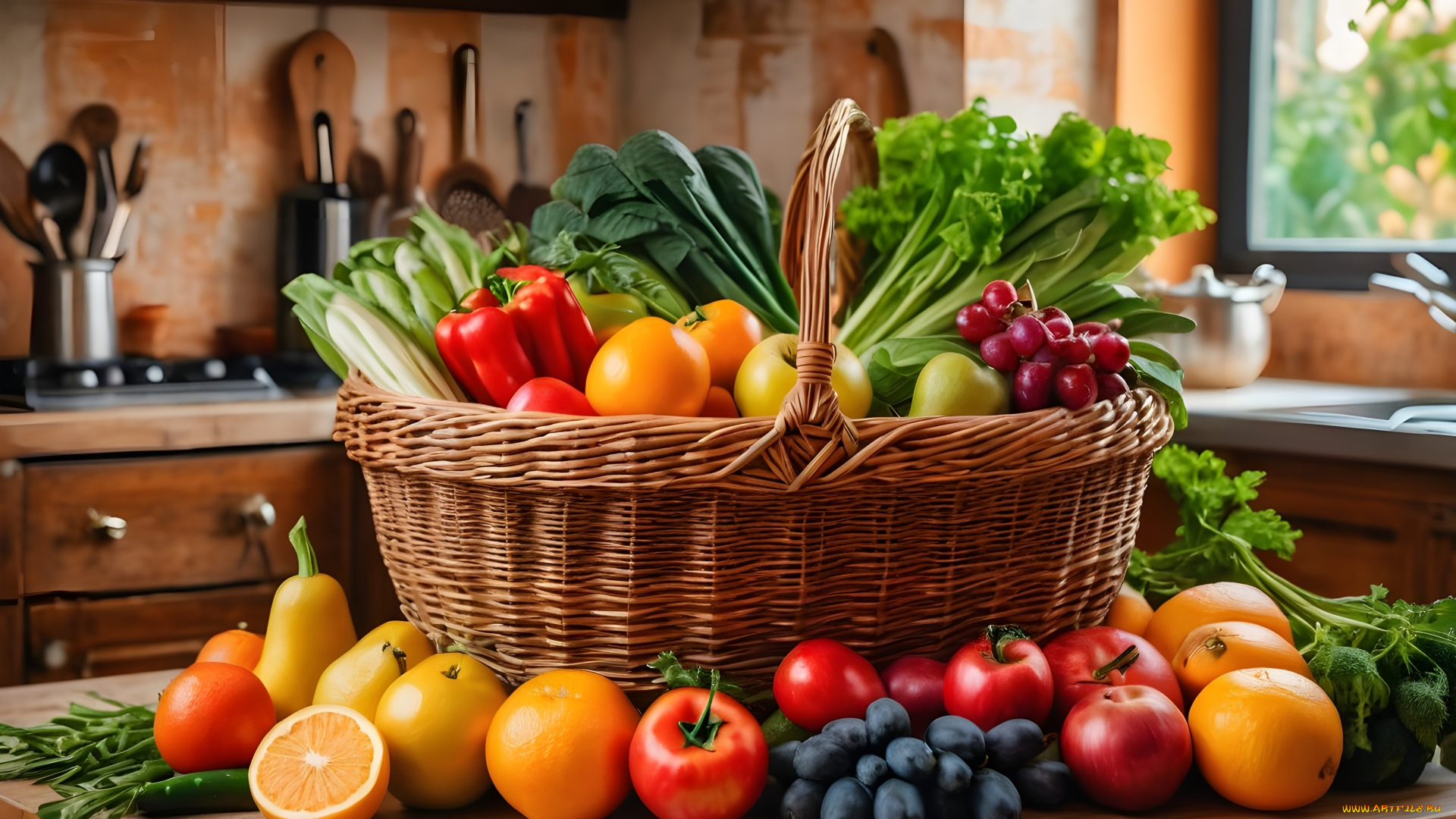 3д, графика, еда-, food, овощи, фрукты