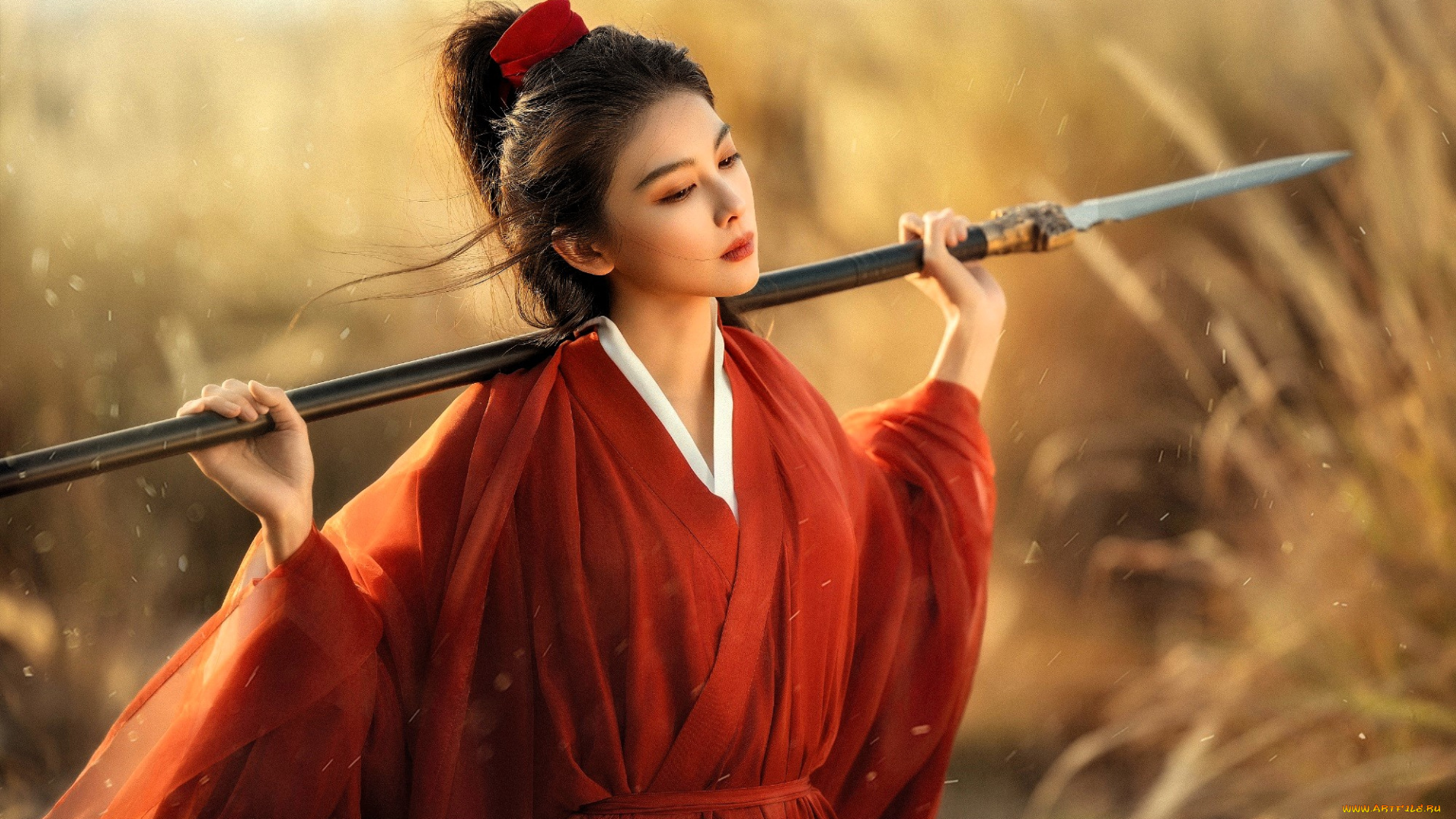 guardians, of, the, dafeng, кино, фильмы, девушка, наряд, копье, трава