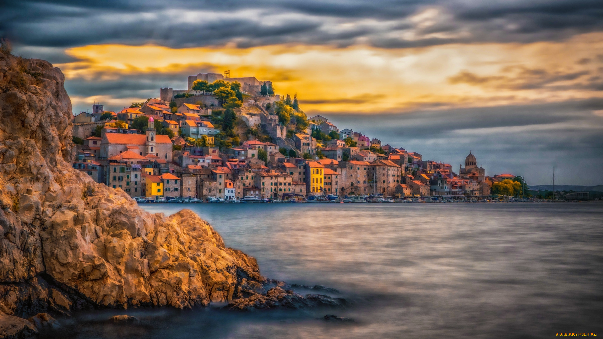 sibenik, croatia, adriatic, sea, города, -, панорамы, adriatic, sea