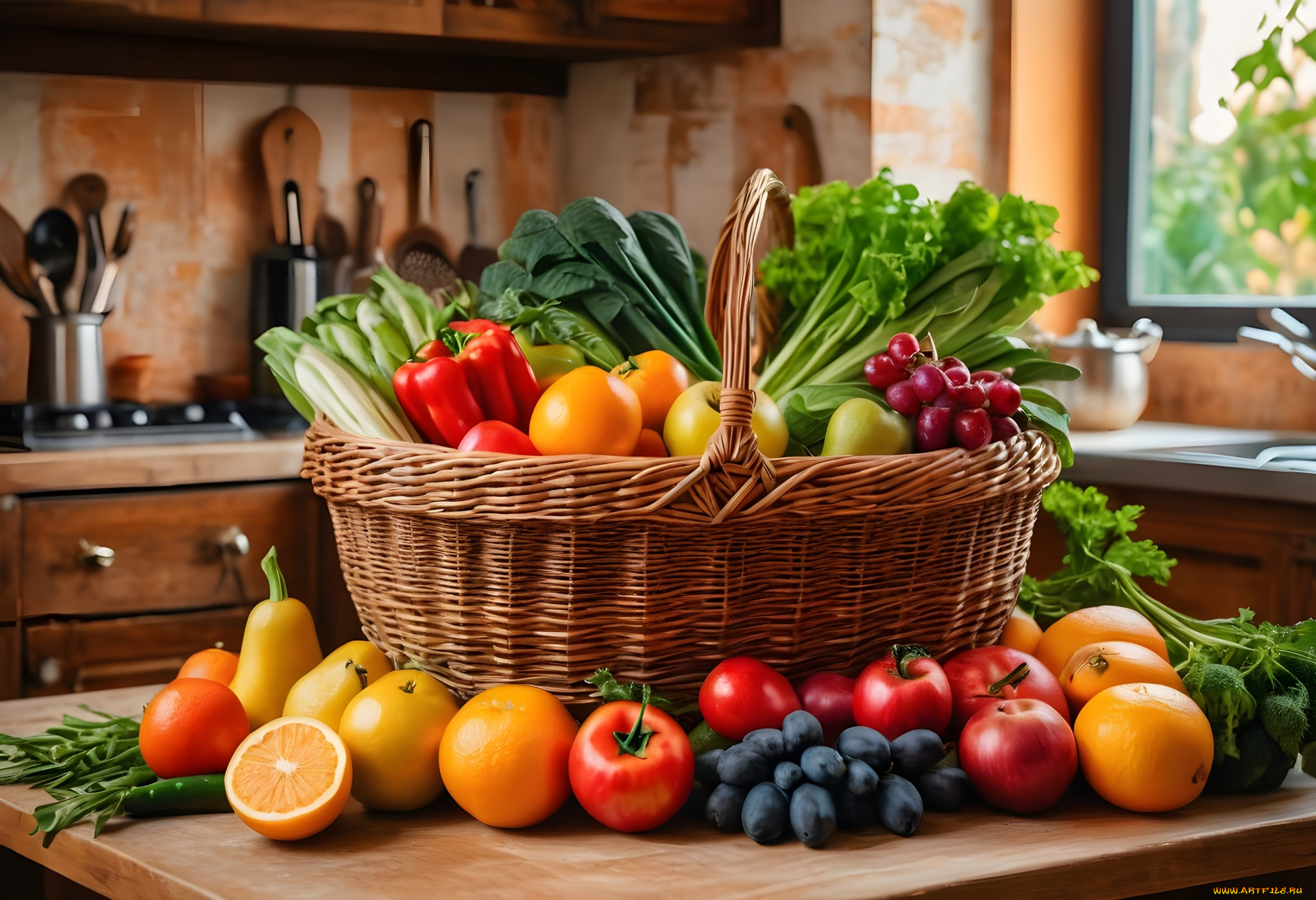 3д, графика, еда-, food, овощи, фрукты