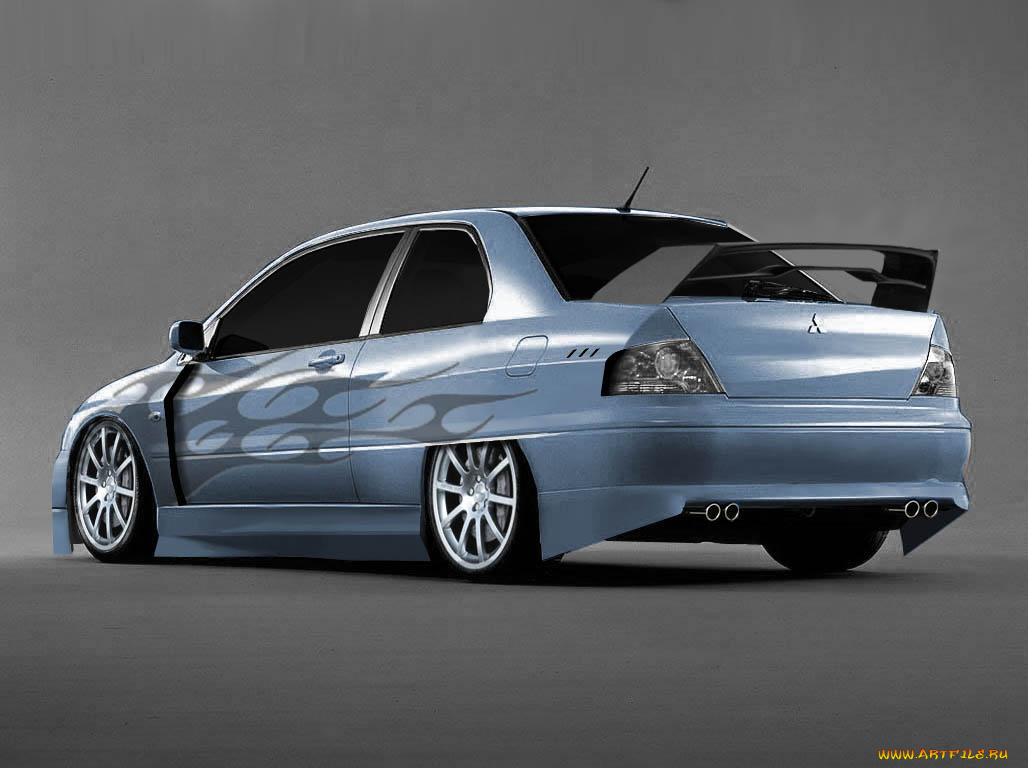 mitsubishi, lancer, depois, автомобили, виртуальный, тюнинг