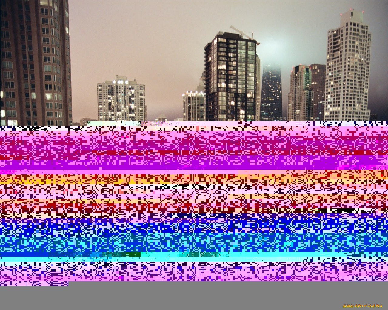 города, огни, ночного