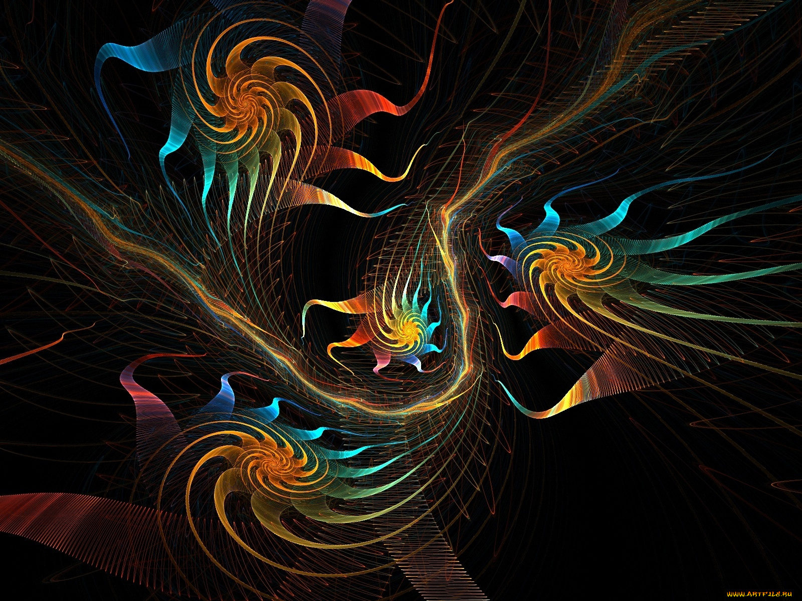 3д, графика, fractal, фракталы, фон, цвета