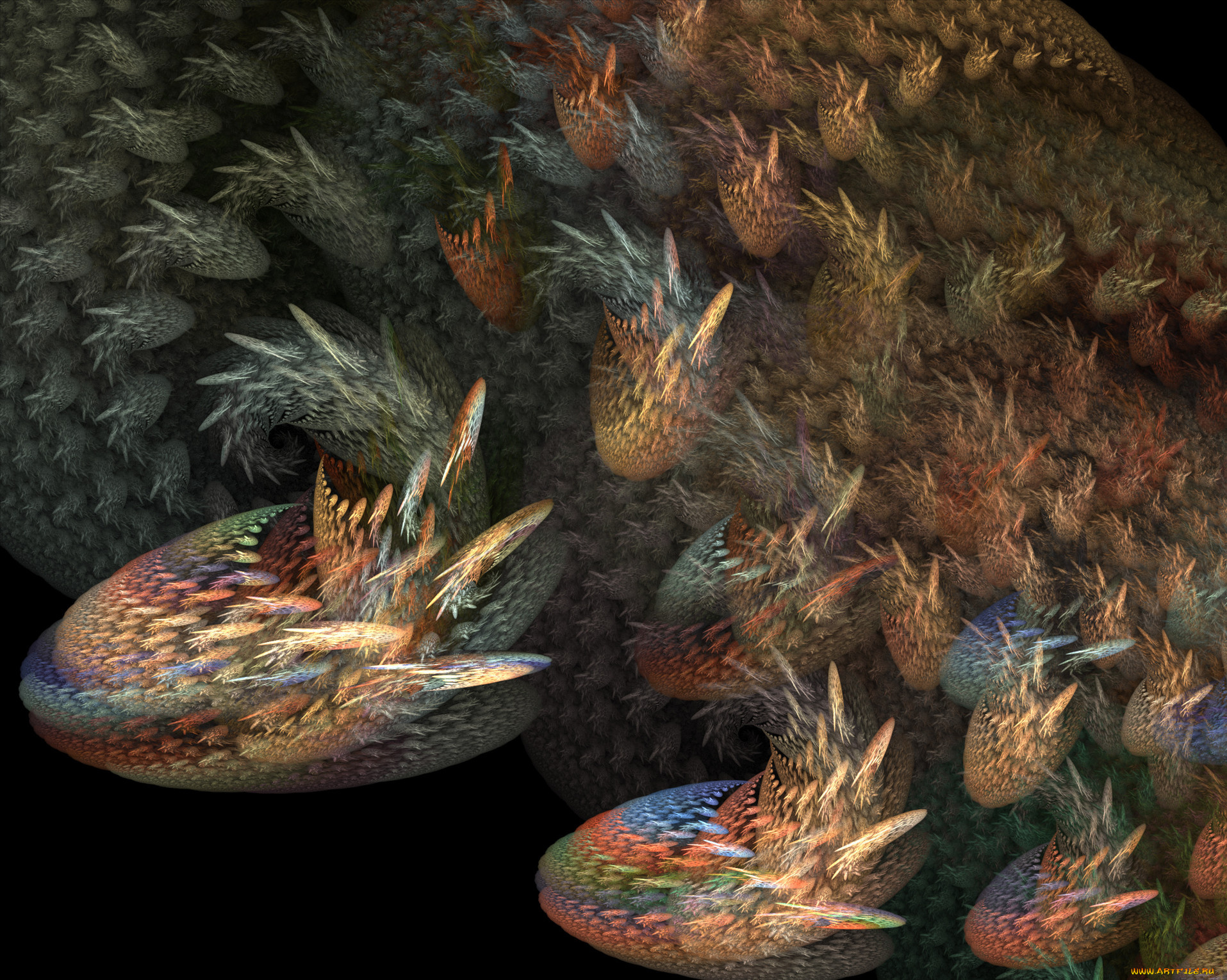 3д, графика, fractal, фракталы, цвета, фон