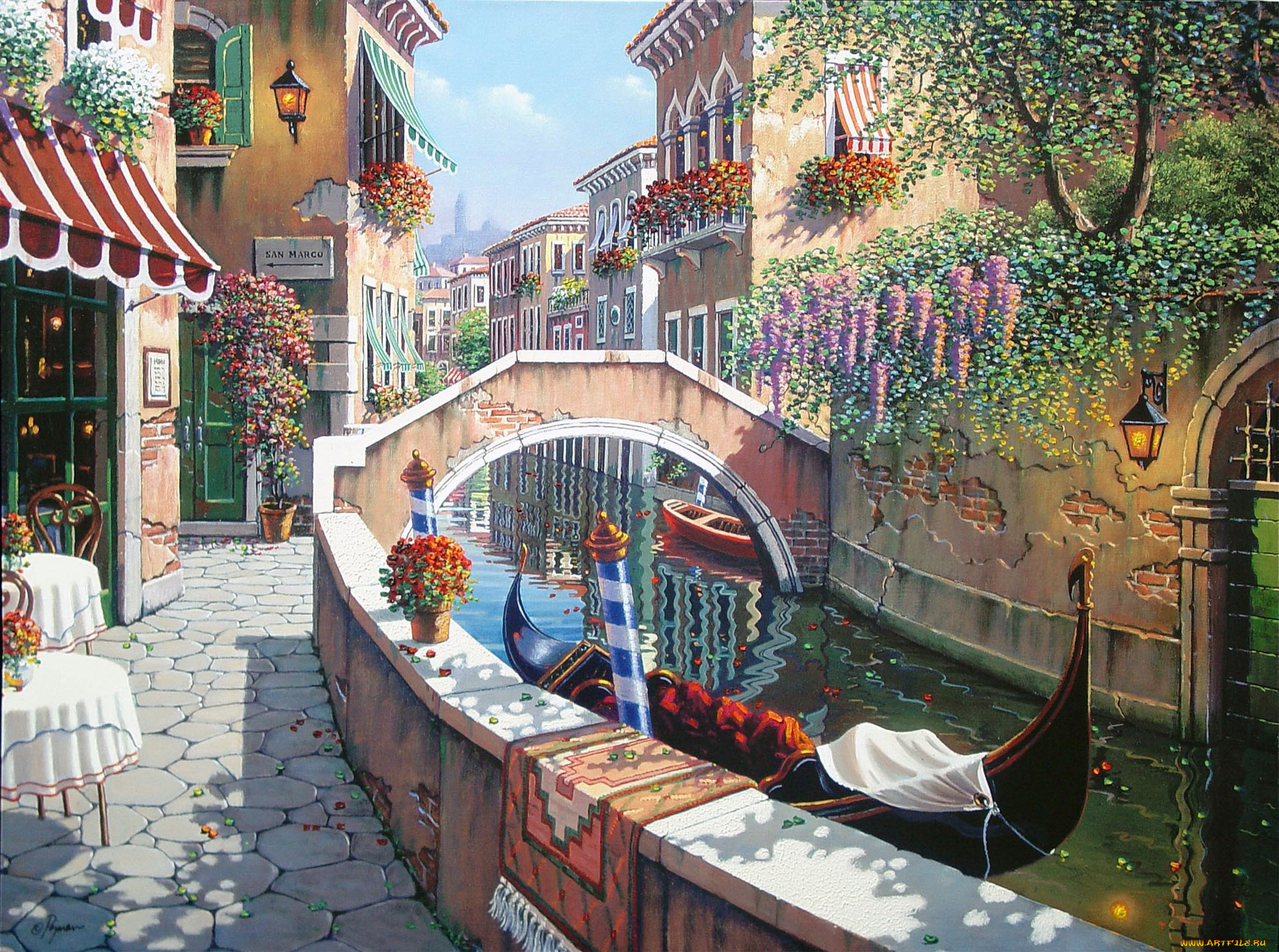 passage, to, san, marco, рисованные, bob, pejman, venice, italy, painting, сан-марко, район, венеции, венеция, италия, живопись